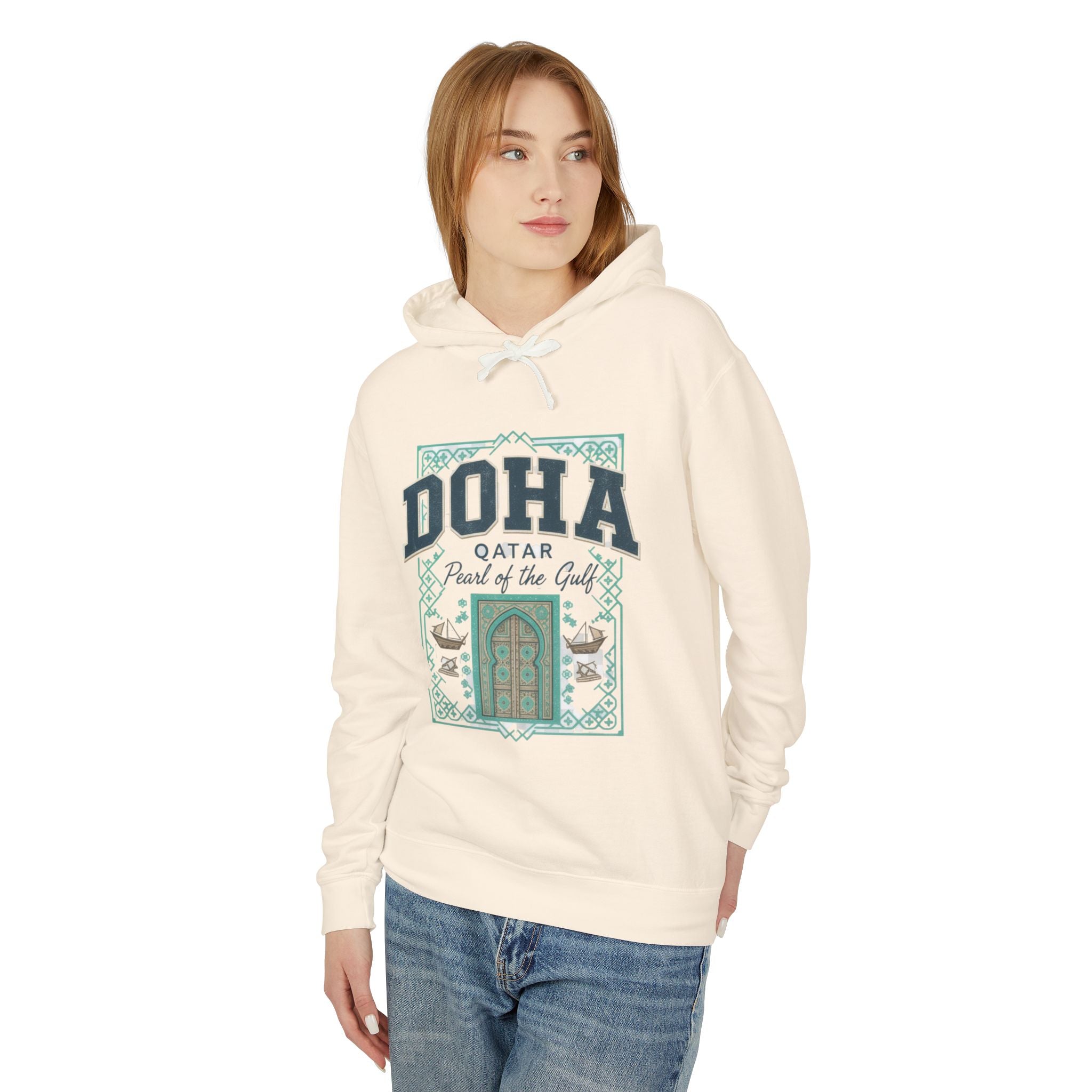 Doha Souvenir Hoodie — Qatar Pearl of the Gulf Travel Sweatshirt