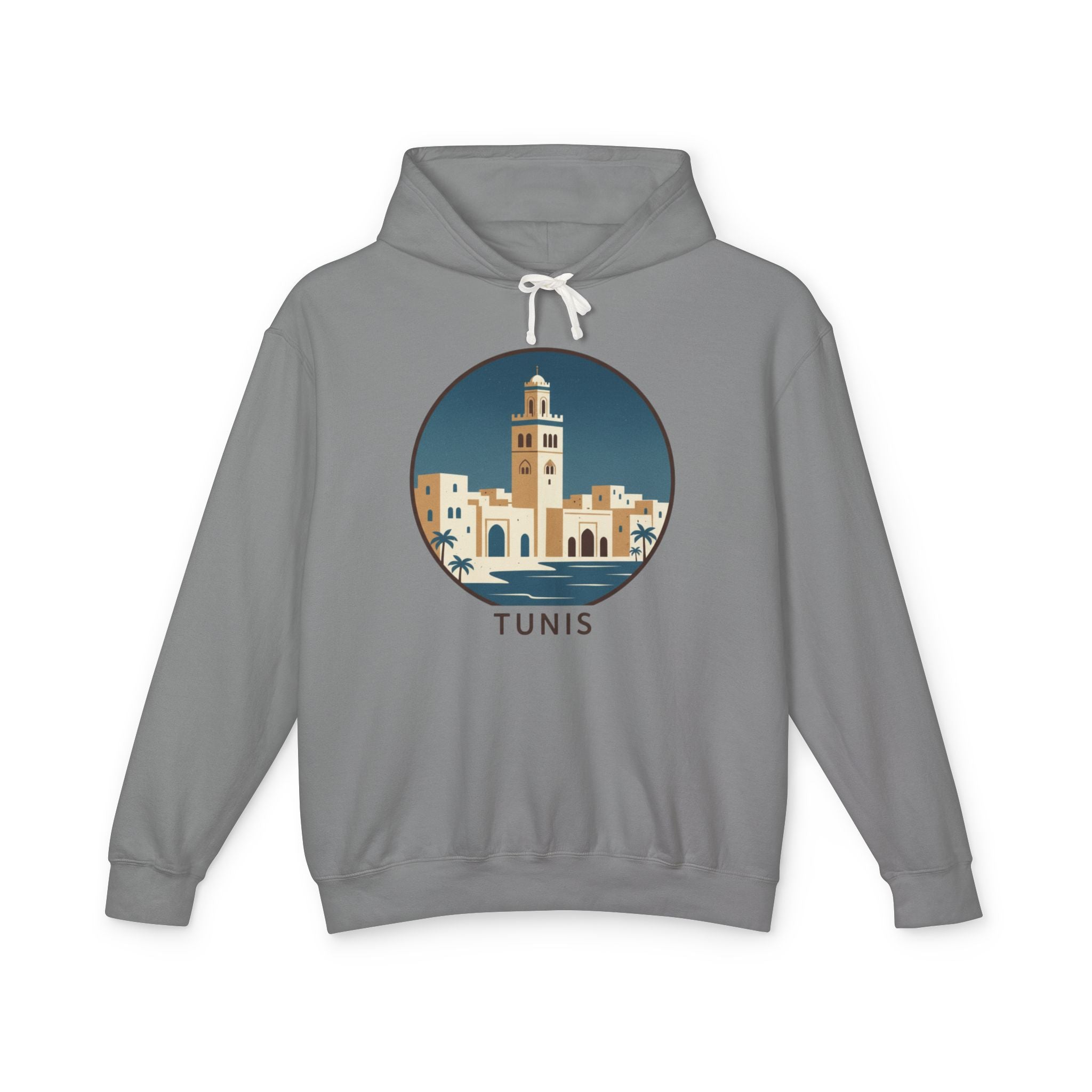 Tunis Skyline Hoodie — Minimalist Tunis Travel Sweatshirt