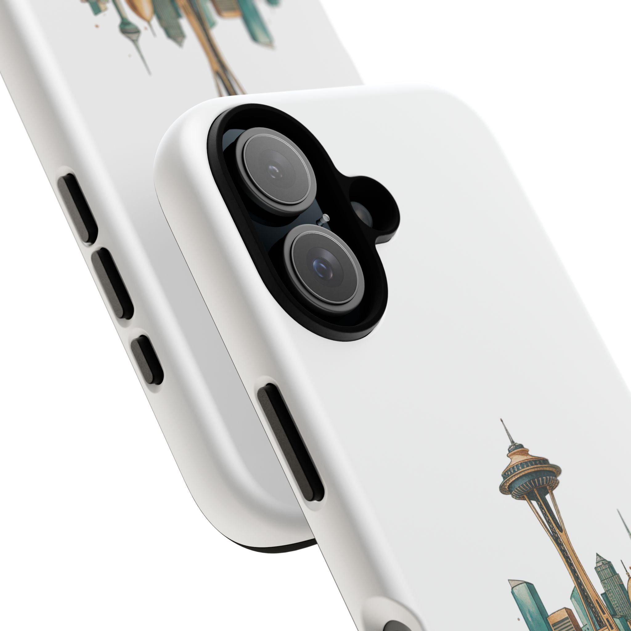 Doha x Seattle Skyline Tough Phone Case — Cityscape Protective Phone Cover