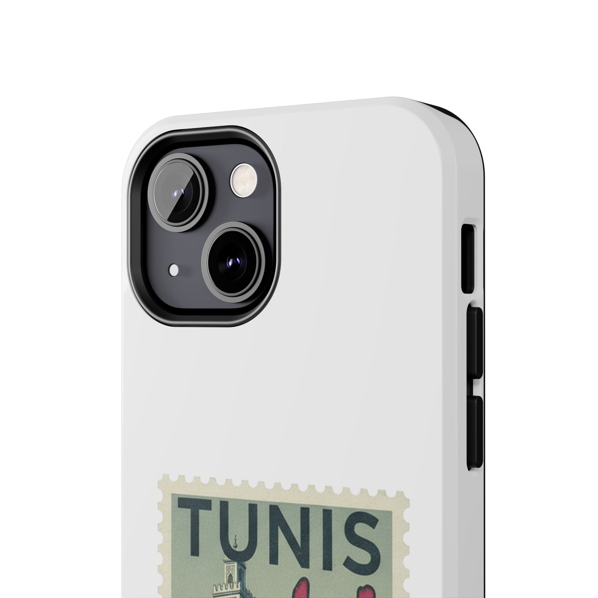 Tunis Vintage Stamp Tough Phone Case — Retro Tunisia Travel Phone Cover