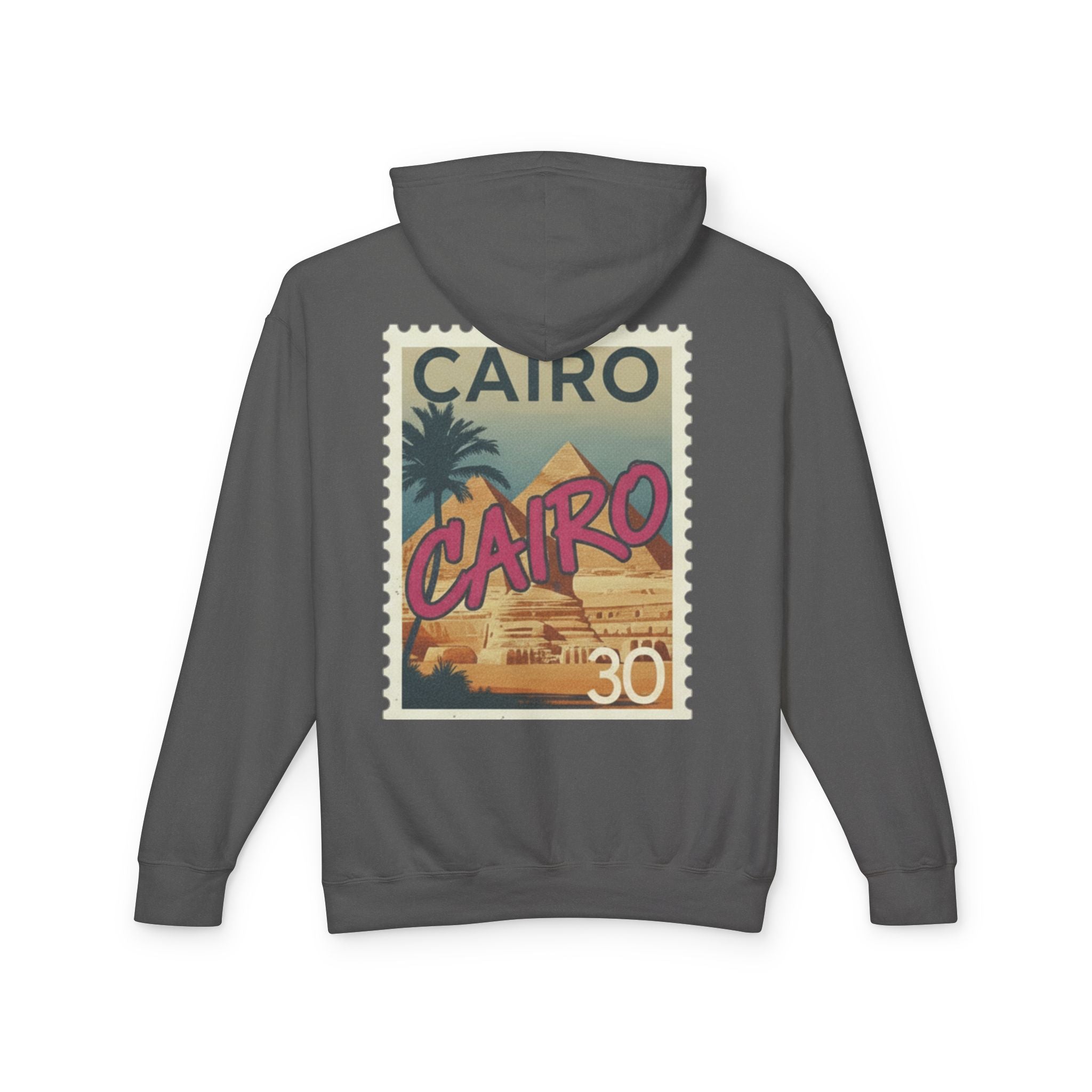 Cairo Vintage Postage Stamp Hoodie — Retro Egypt Travel Sweatshirt