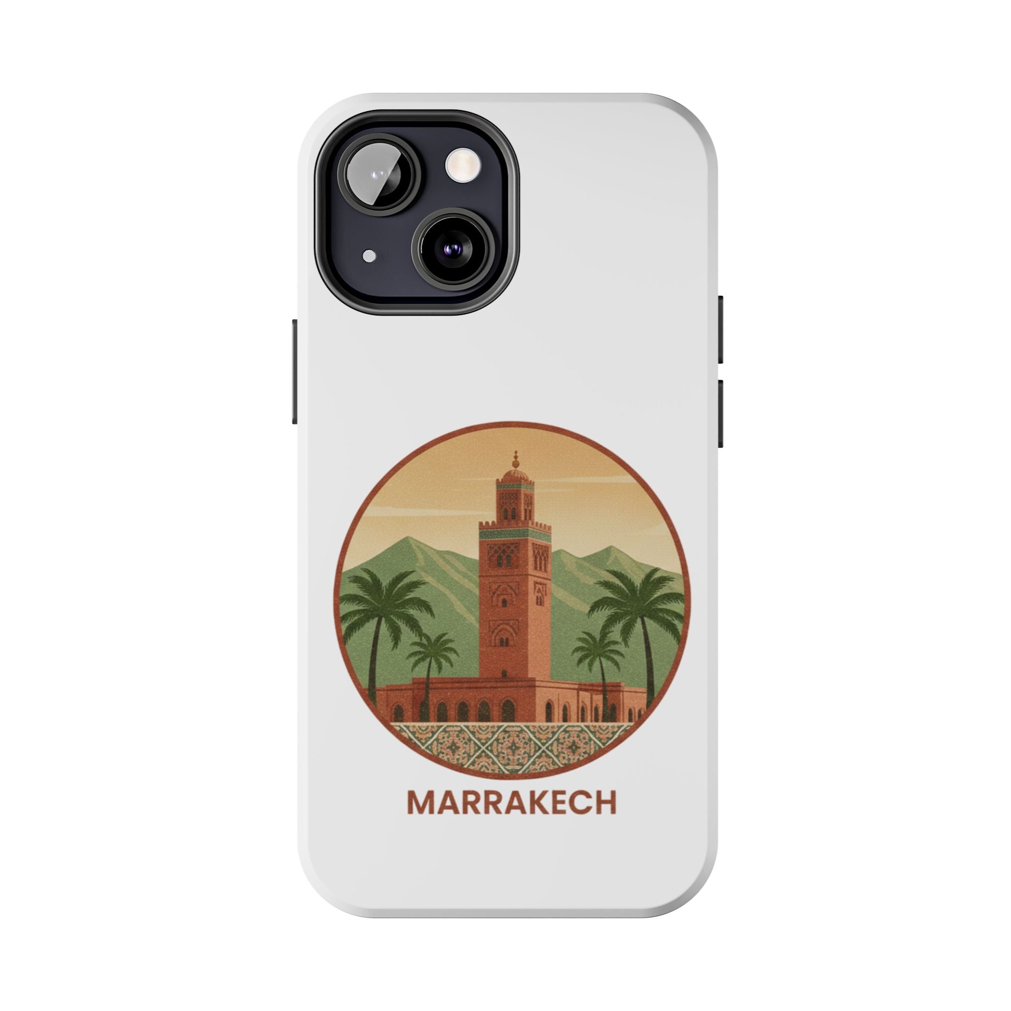 Marrakech Travel Phone Case — Vintage Moroccan Koutoubia Tower Design