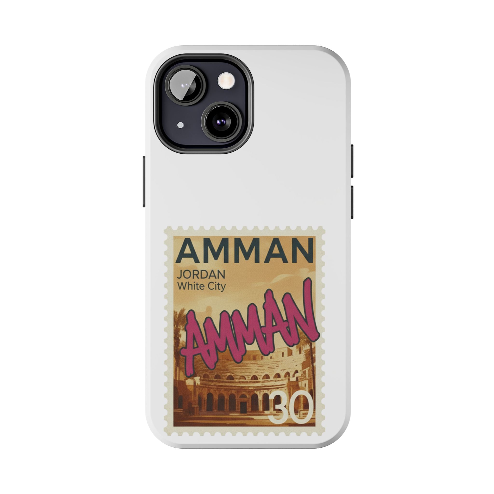 Amman Stamp Tough Phone Case — Jordan Travel Vintage Postage Design
