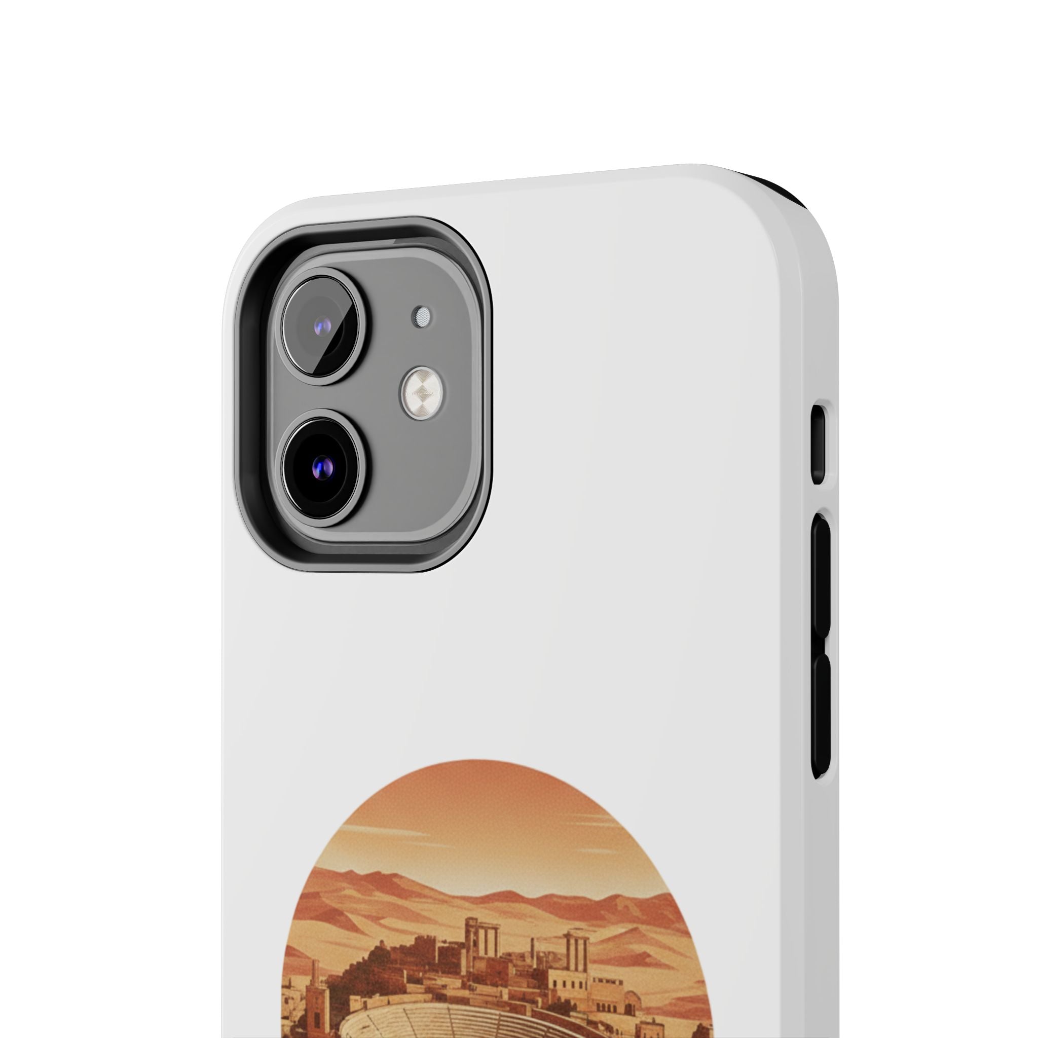 Amman Coliseum Tough Phone Case — Vintage Desert Cityscape Protective Cover