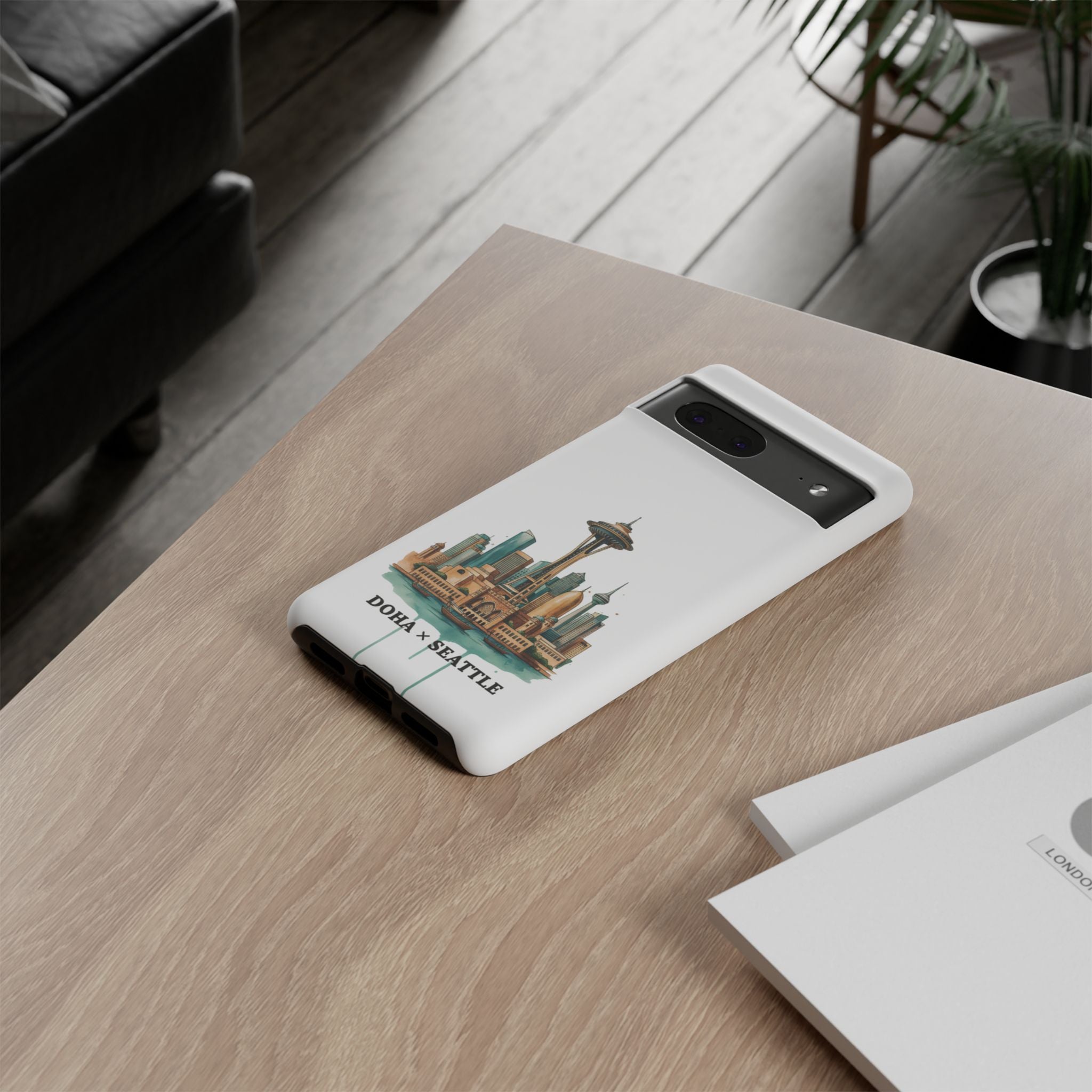 Doha x Seattle Skyline Tough Phone Case — Cityscape Protective Phone Cover
