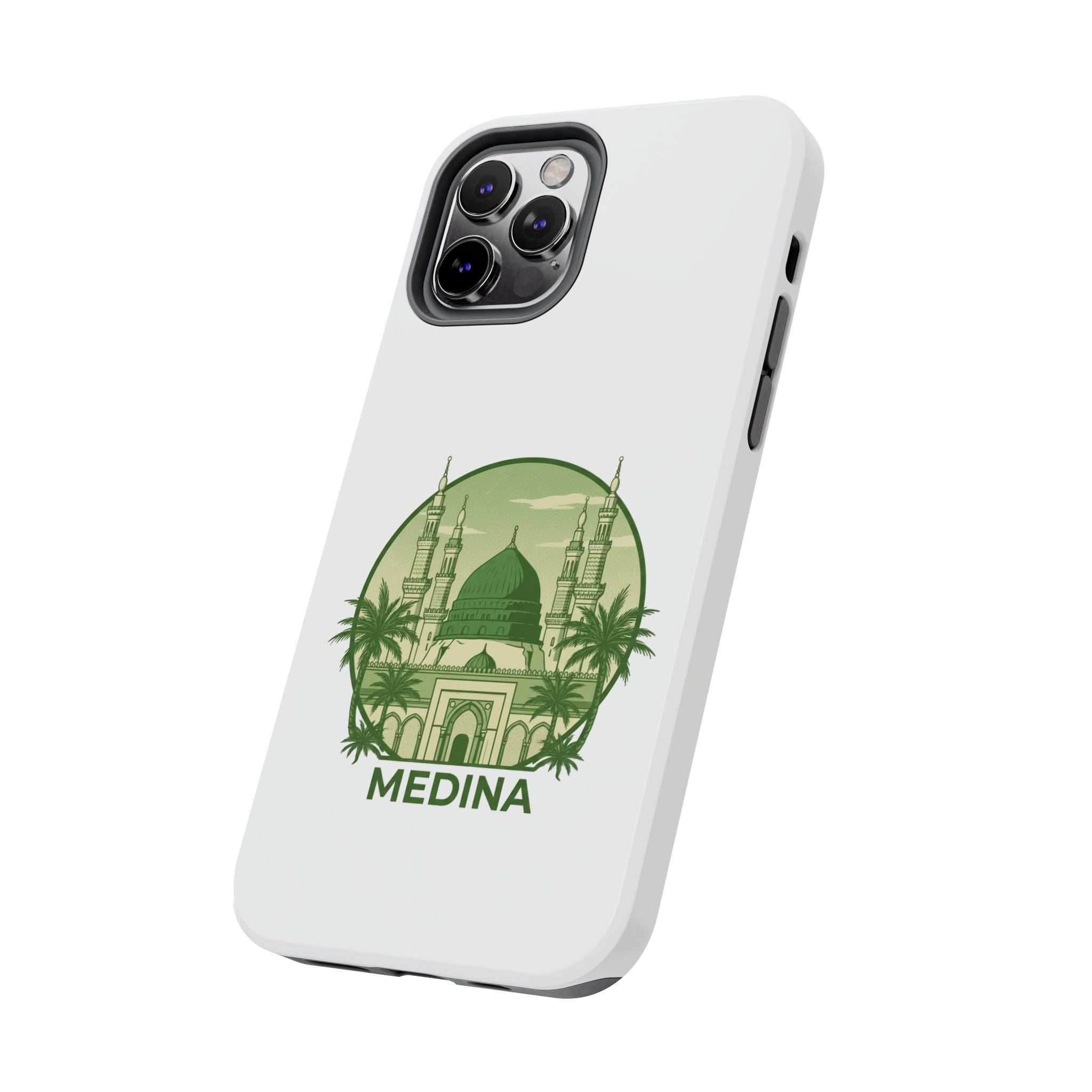 Medina Mosque Tough Phone Case – Islamic Landmark Green Phone Cover