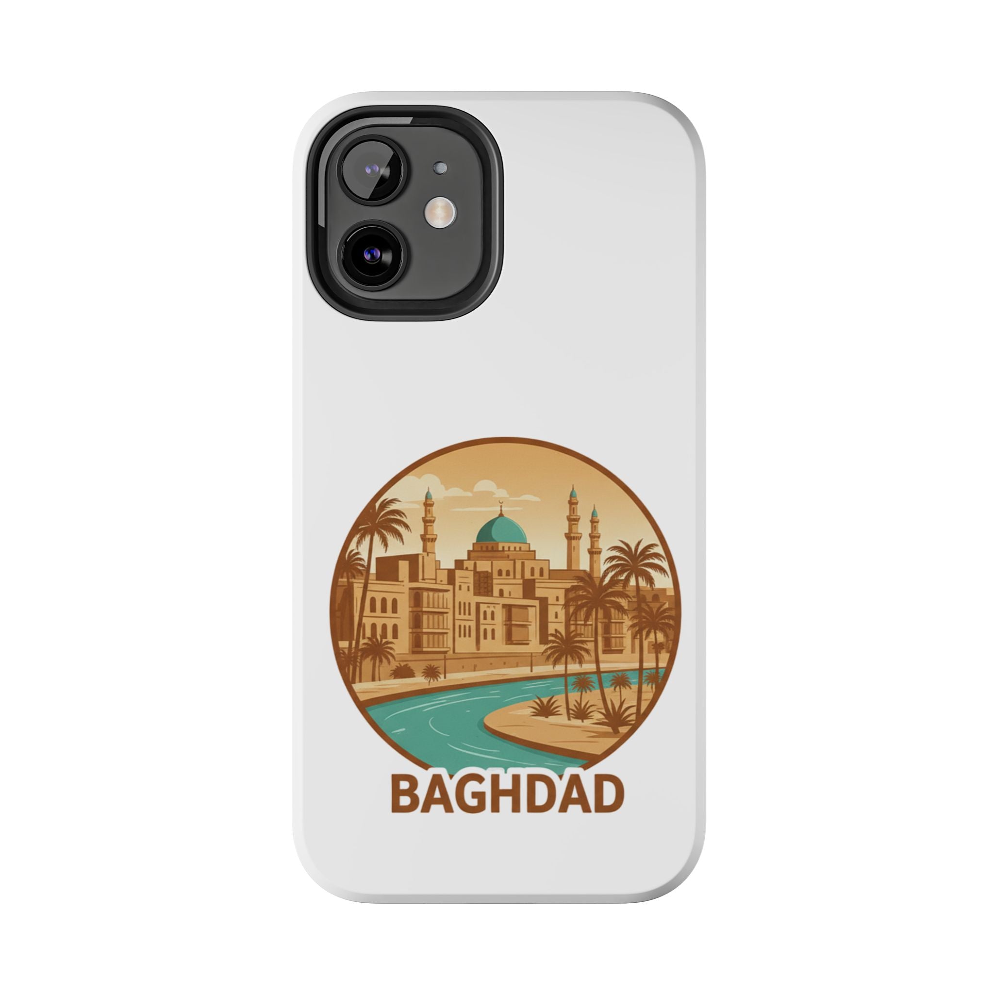 Baghdad Illustrated Tough Phone Case — Vintage Middle East Cityscape Protective Cover