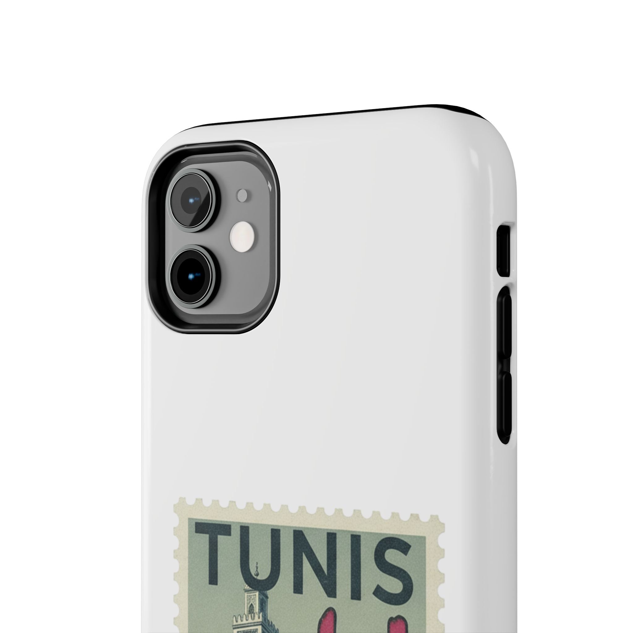 Tunis Vintage Stamp Tough Phone Case — Retro Tunisia Travel Phone Cover