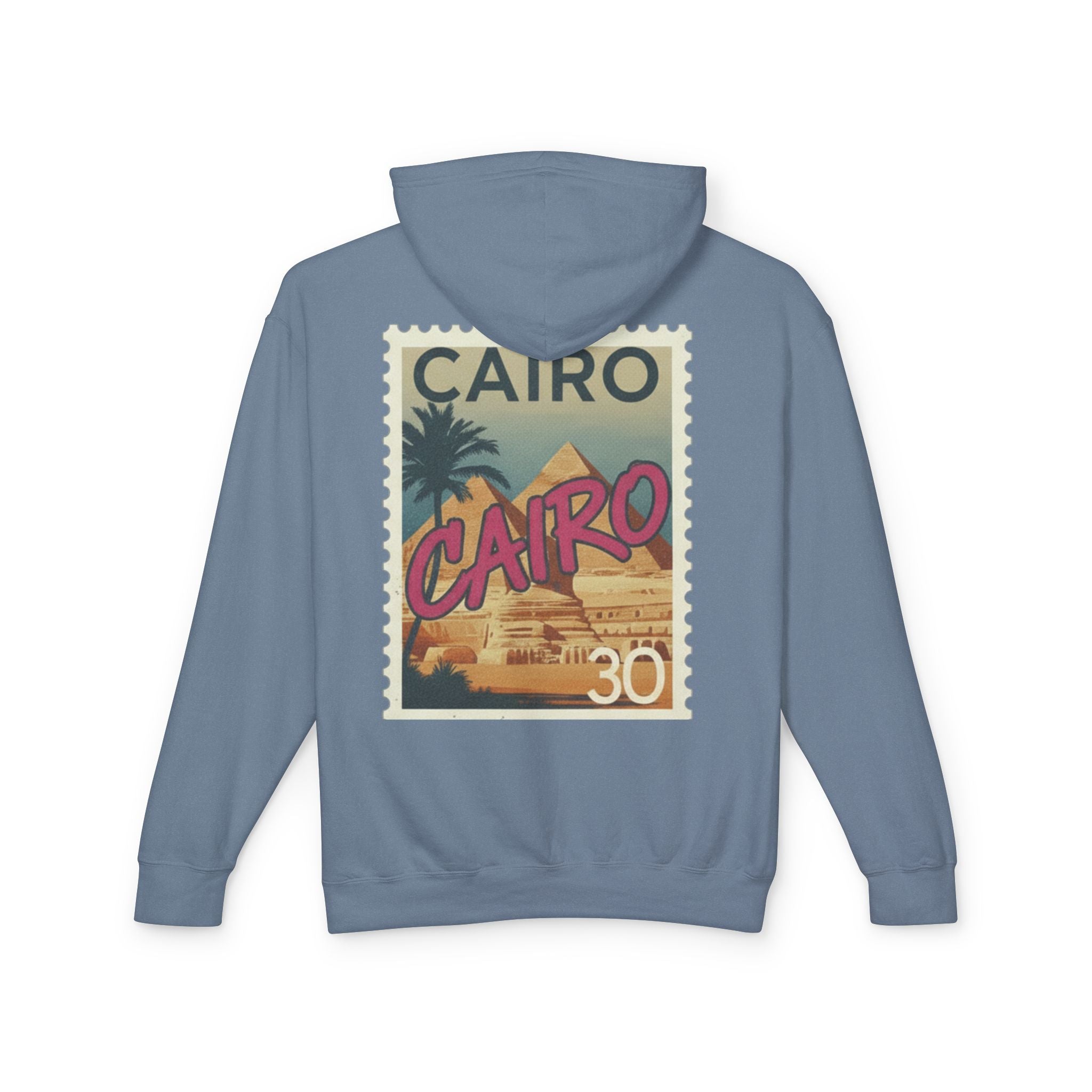 Cairo Vintage Postage Stamp Hoodie — Retro Egypt Travel Sweatshirt