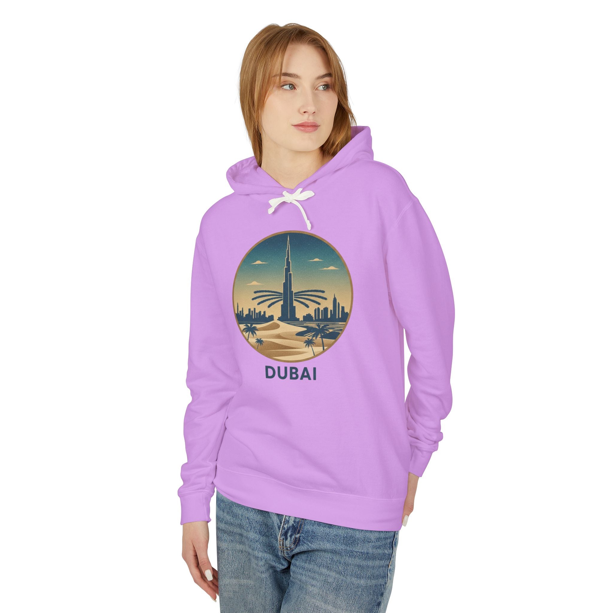 Dubai Skyline Hoodie — Vintage Desert Sunset Travel Sweatshirt