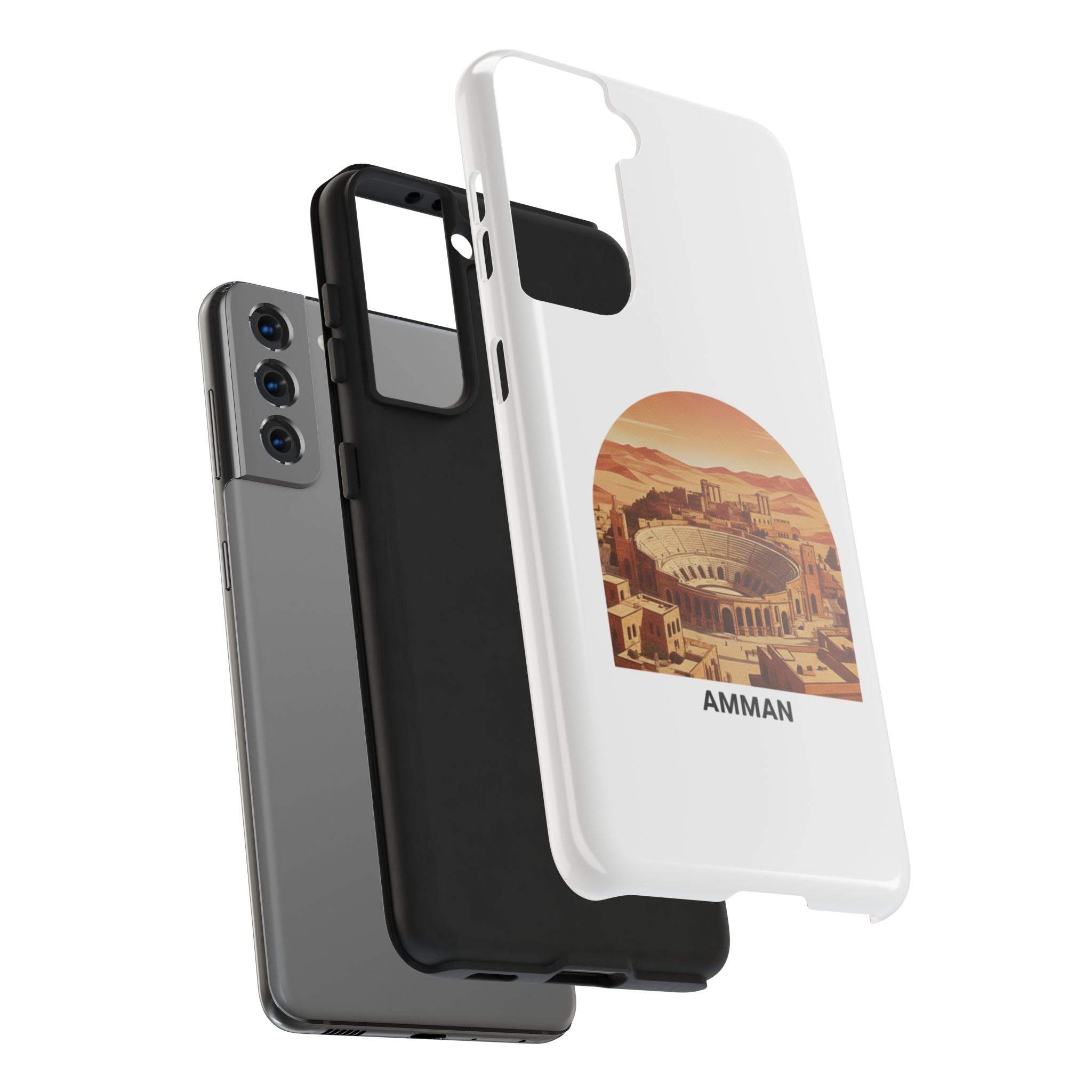 Amman Coliseum Tough Phone Case — Vintage Desert Cityscape Protective Cover