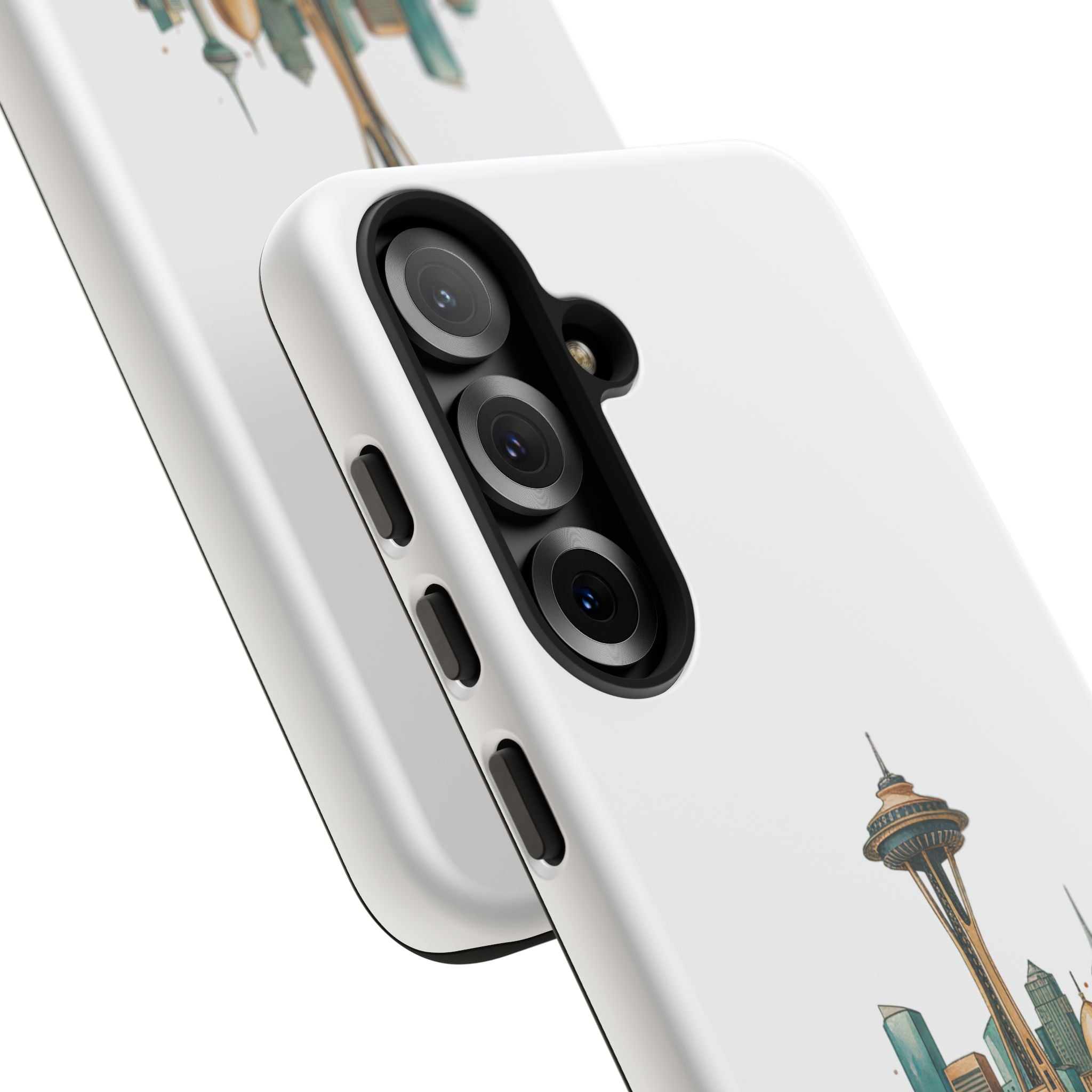 Doha x Seattle Skyline Tough Phone Case — Cityscape Protective Phone Cover