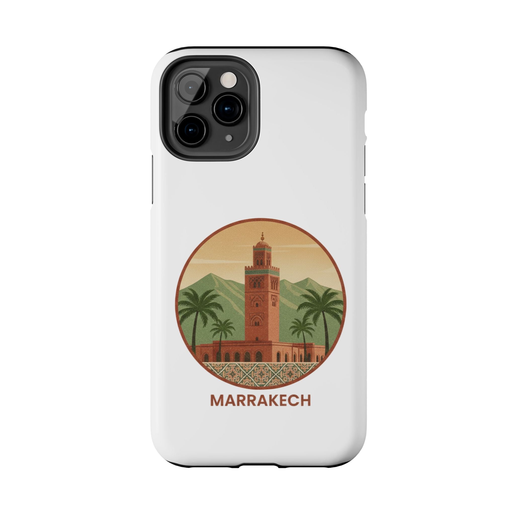 Marrakech Travel Phone Case — Vintage Moroccan Koutoubia Tower Design