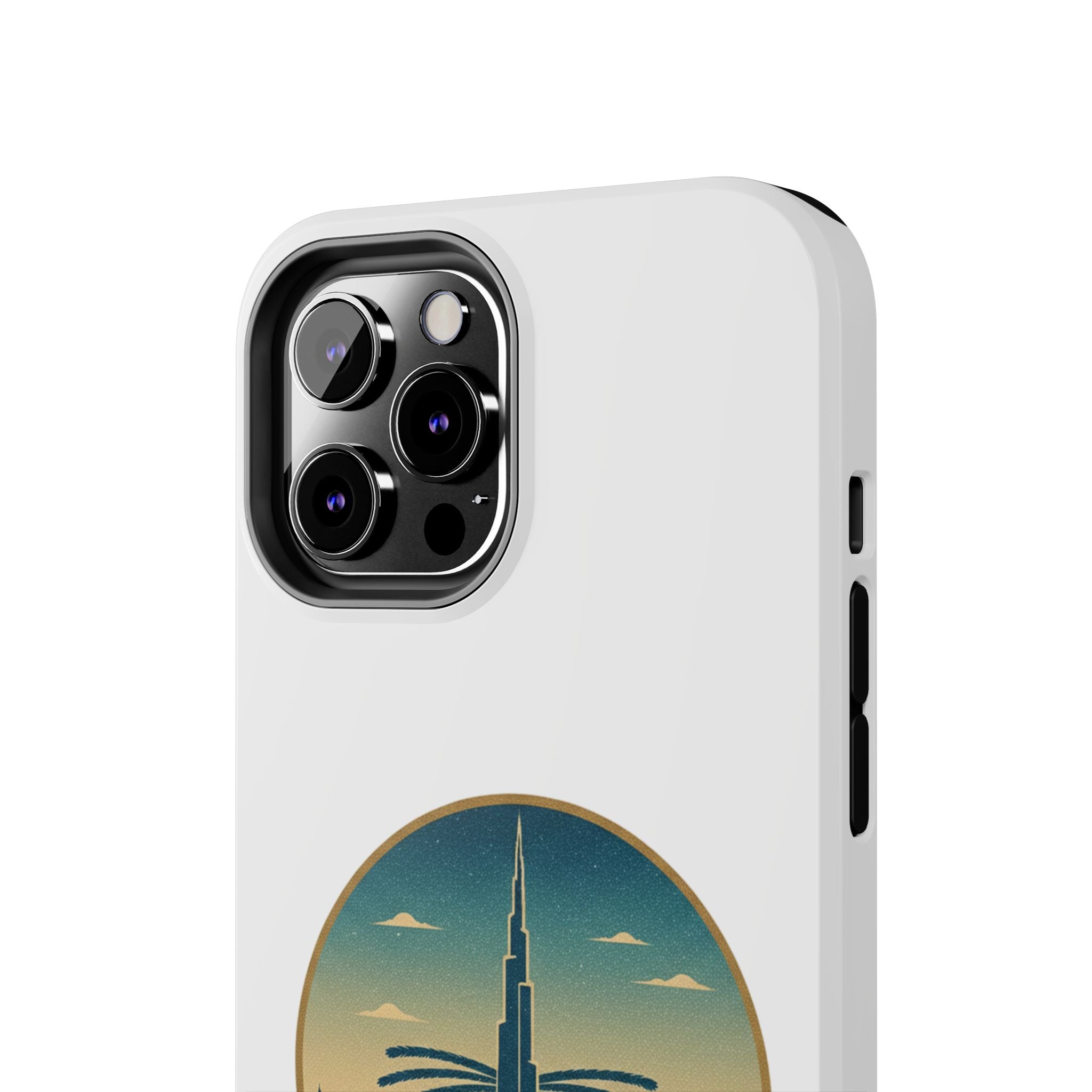 Dubai Skyline Tough Phone Case — Retro Desert Palm Travel Phone Cover