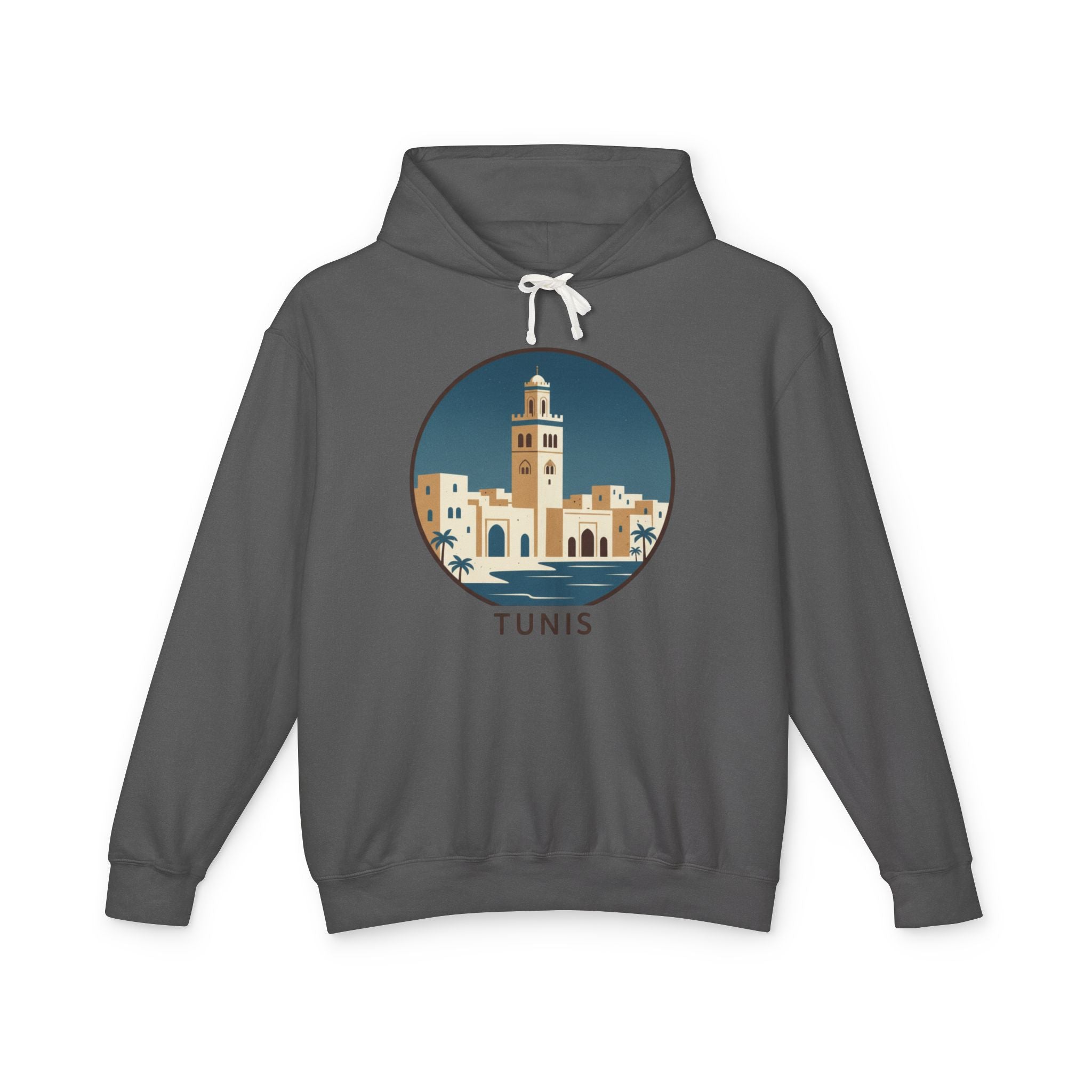 Tunis Skyline Hoodie — Minimalist Tunis Travel Sweatshirt