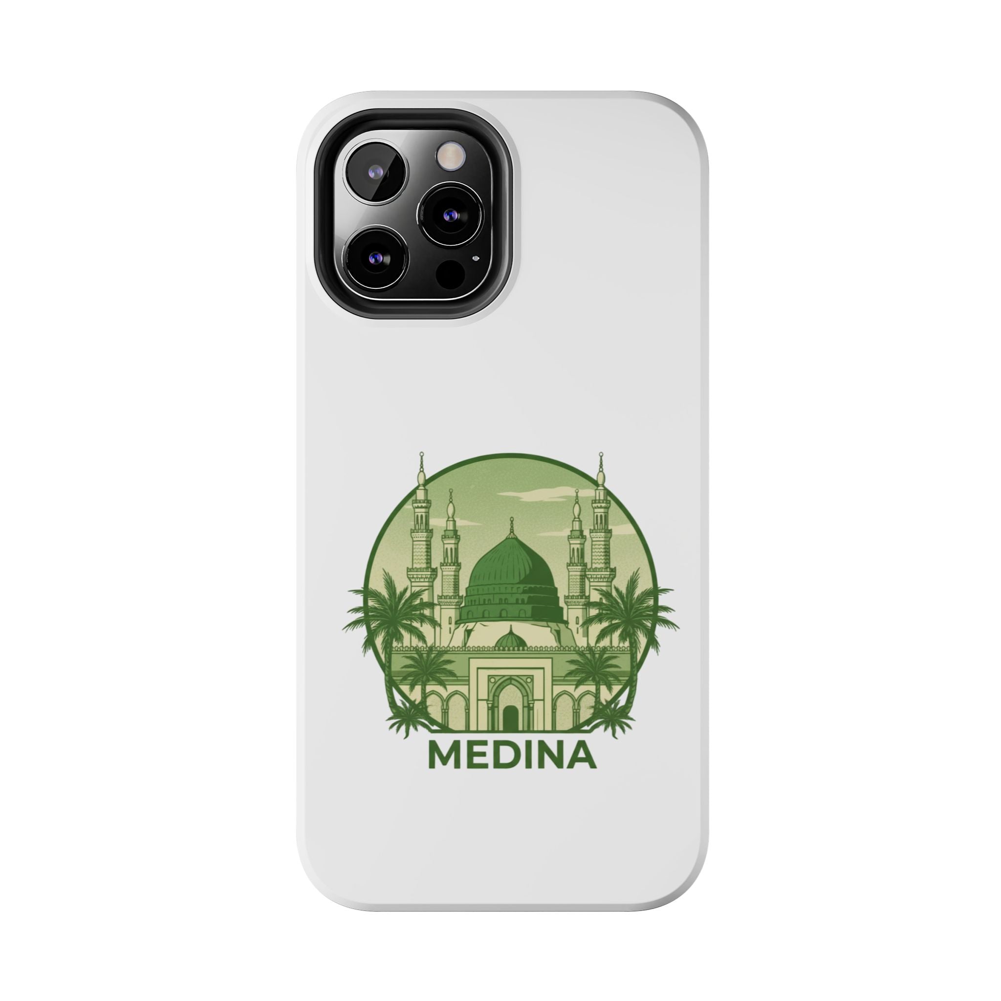 Medina Mosque Tough Phone Case – Islamic Landmark Green Phone Cover