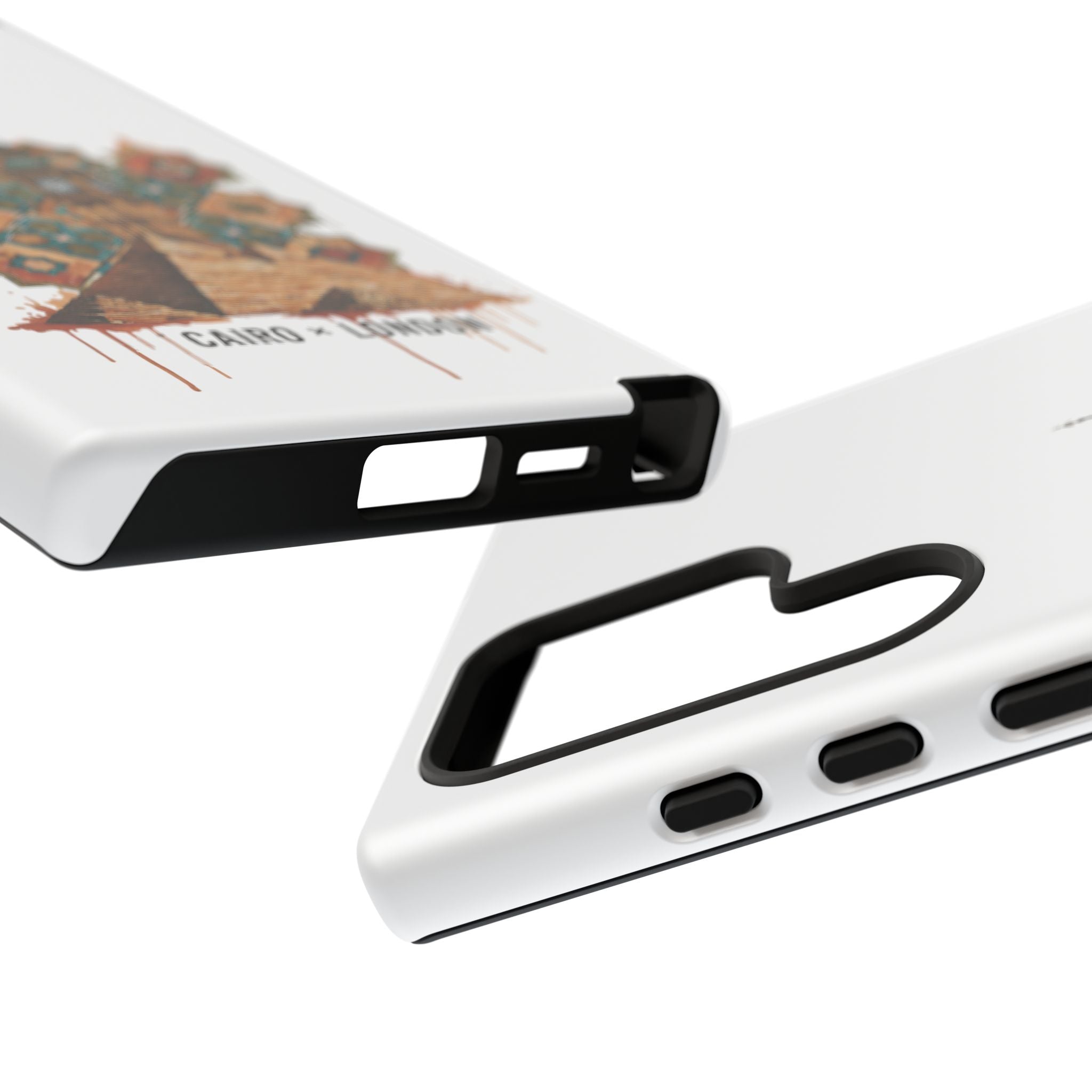 Cairo × London Phone Case — Vintage Mosaic Pyramids & Big Ben Travel Design