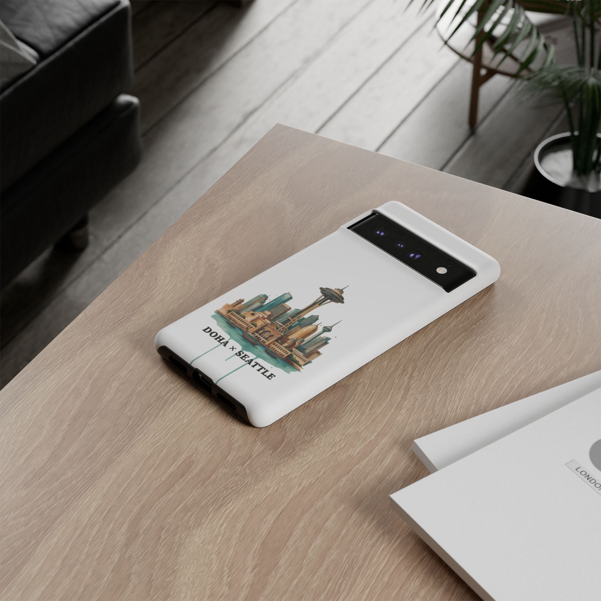 Doha x Seattle Skyline Tough Phone Case — Cityscape Protective Phone Cover