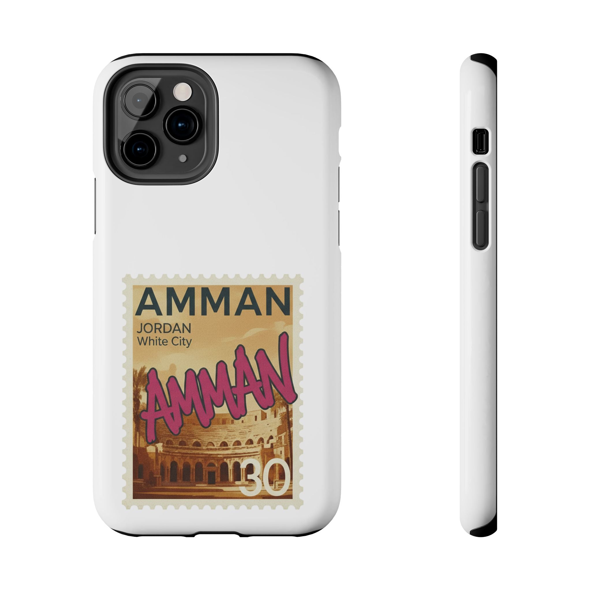 Amman Stamp Tough Phone Case — Jordan Travel Vintage Postage Design