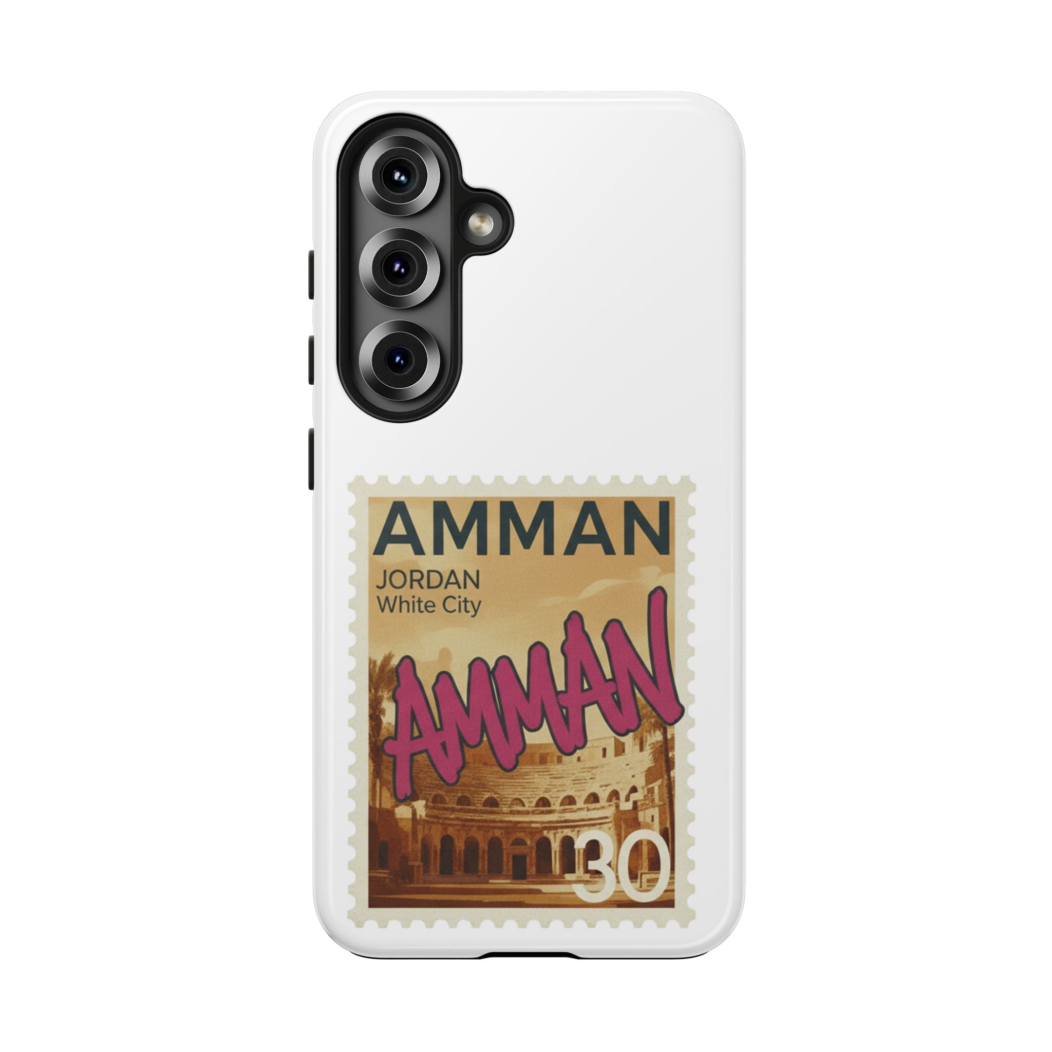 Amman Stamp Tough Phone Case — Jordan Travel Vintage Postage Design