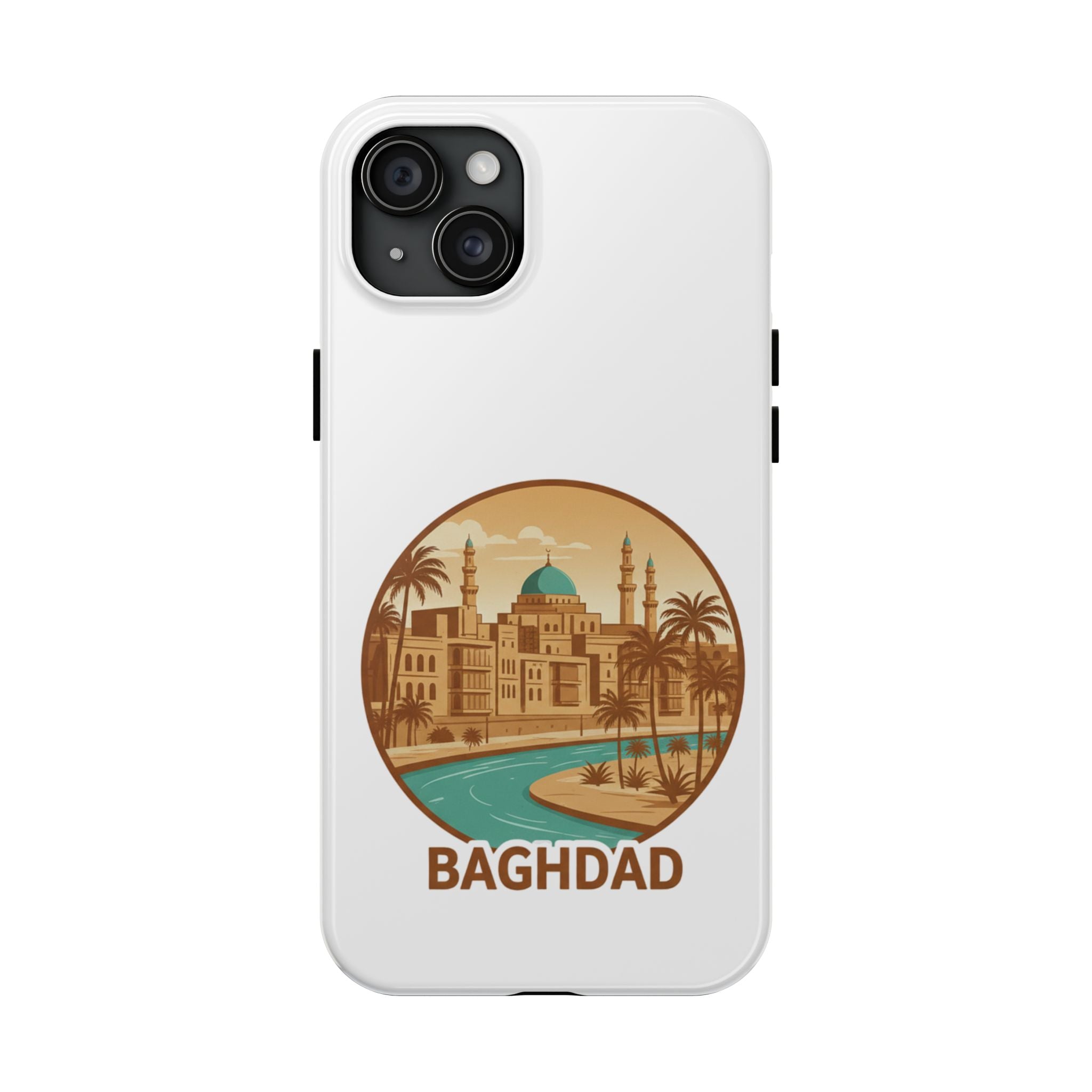 Baghdad Illustrated Tough Phone Case — Vintage Middle East Cityscape Protective Cover