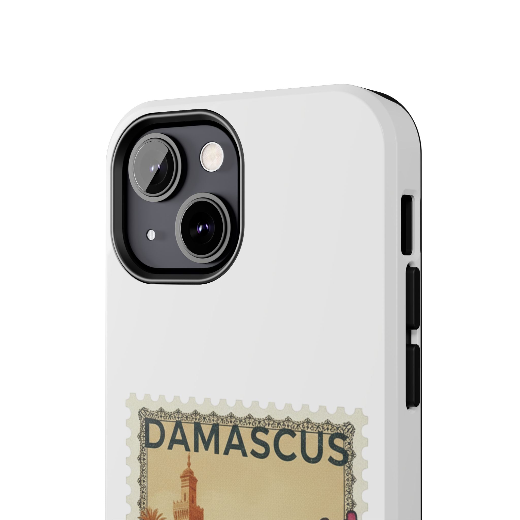 Damascus Vintage Stamp Tough Phone Case — Retro Travel Phone Cover