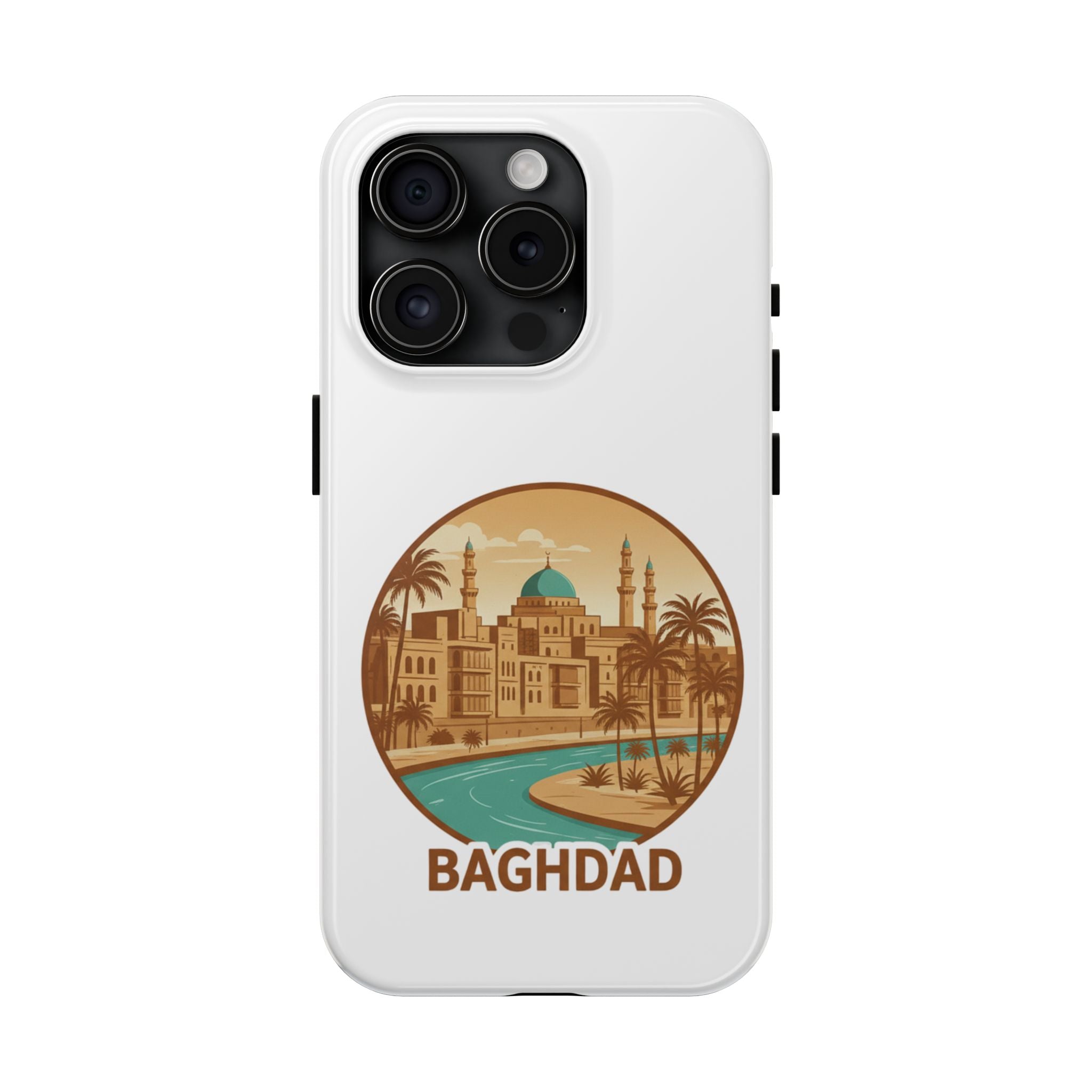 Baghdad Illustrated Tough Phone Case — Vintage Middle East Cityscape Protective Cover