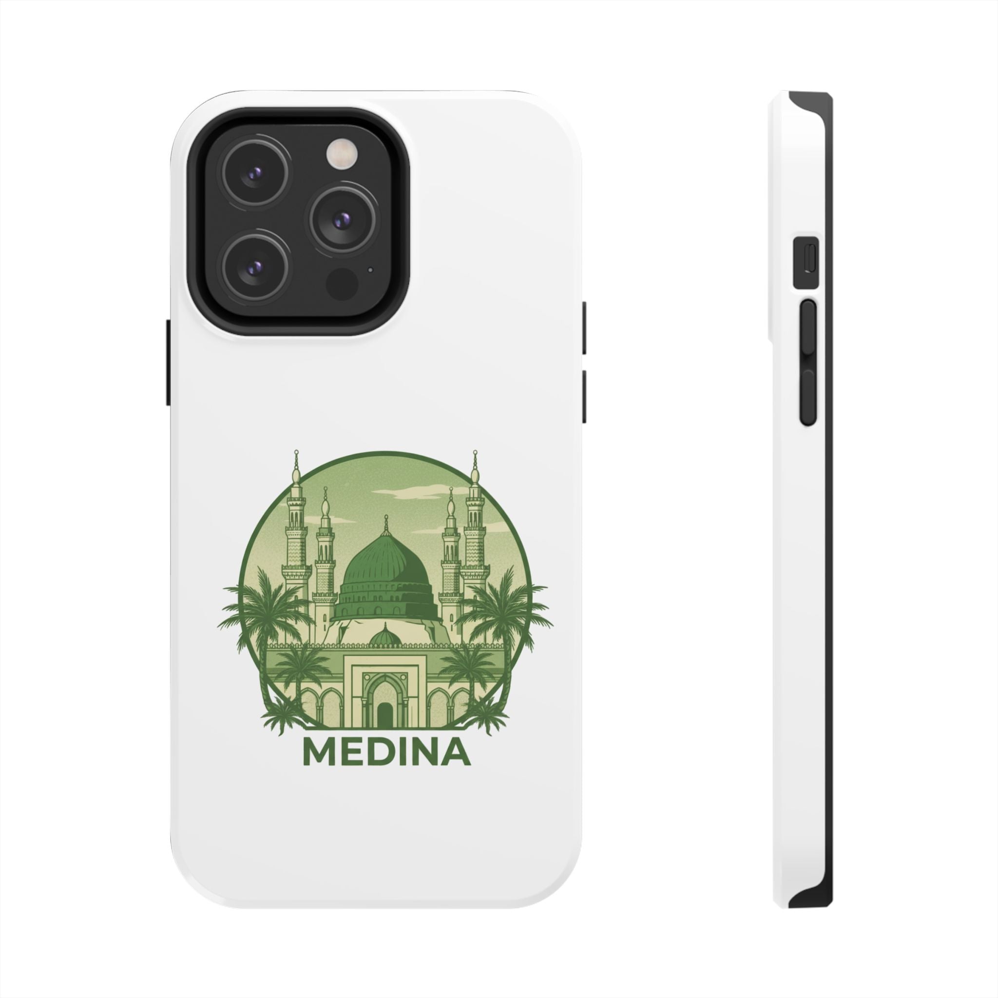 Medina Mosque Tough Phone Case – Islamic Landmark Green Phone Cover