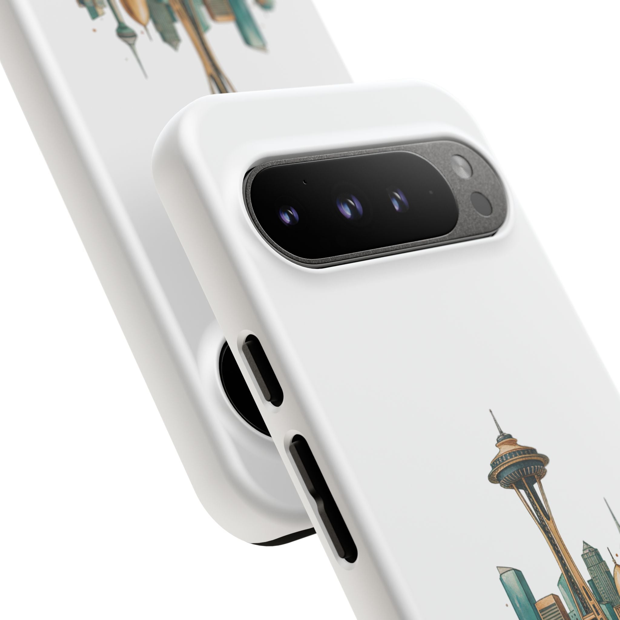 Doha x Seattle Skyline Tough Phone Case — Cityscape Protective Phone Cover