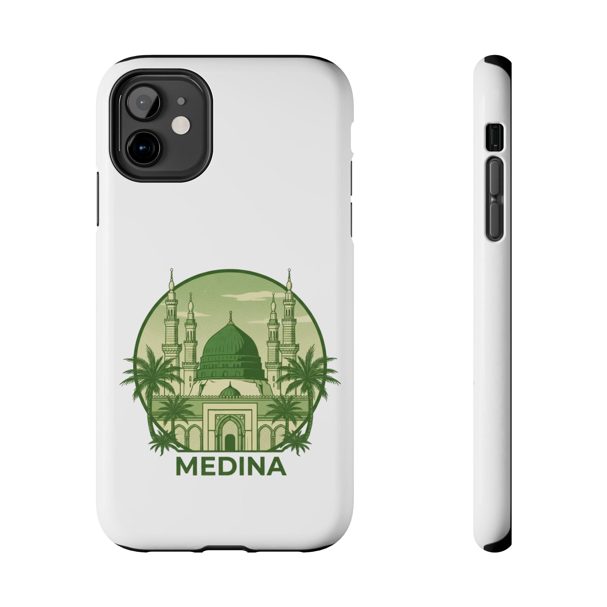 Medina Mosque Tough Phone Case – Islamic Landmark Green Phone Cover