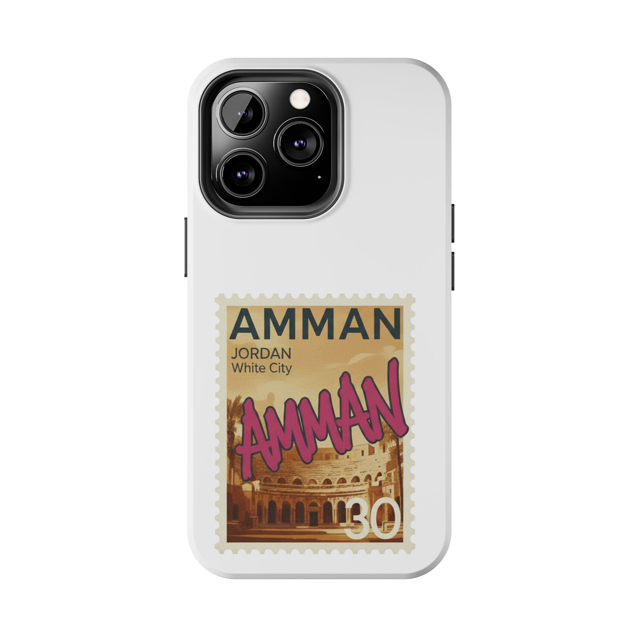 Amman Stamp Tough Phone Case — Jordan Travel Vintage Postage Design