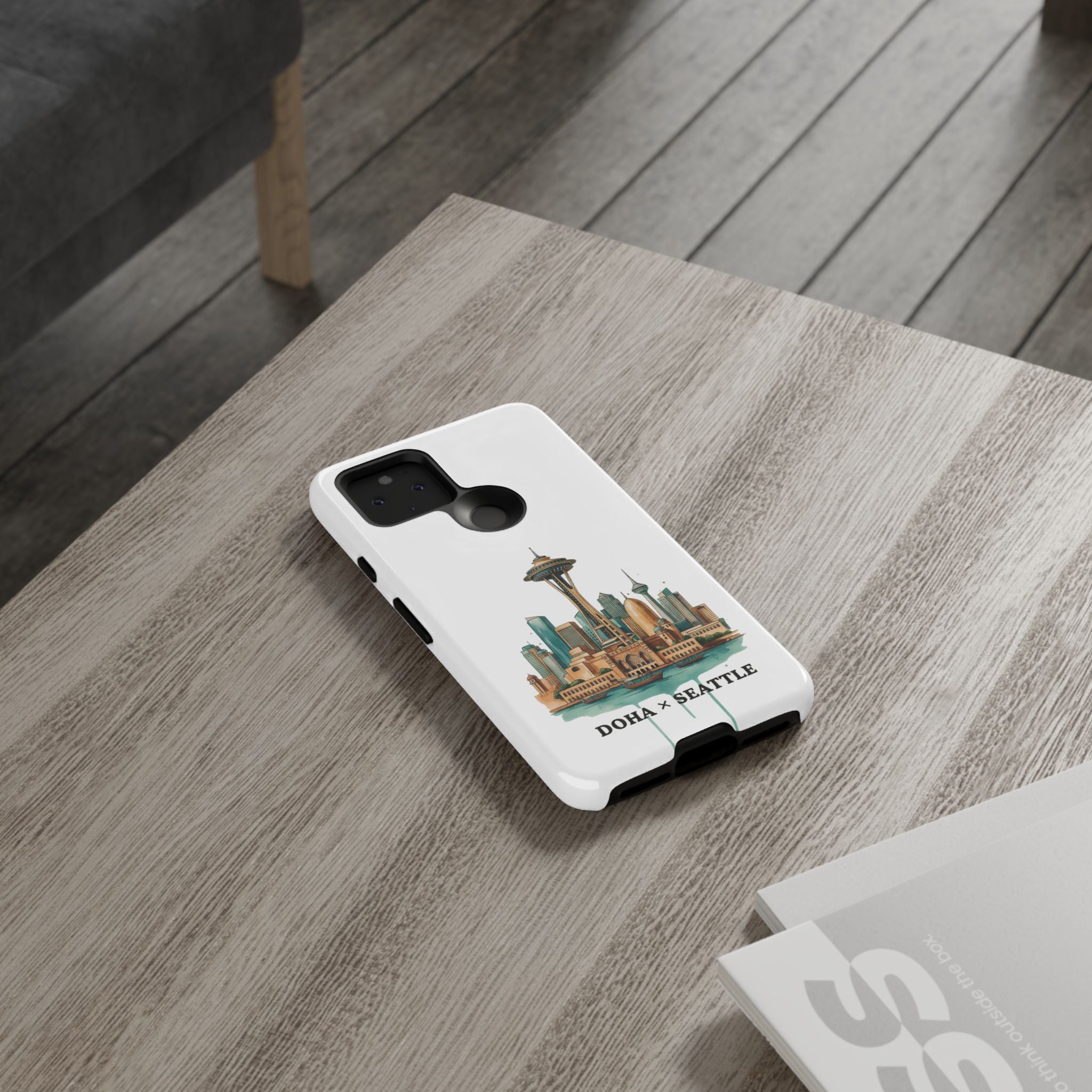 Doha x Seattle Skyline Tough Phone Case — Cityscape Protective Phone Cover
