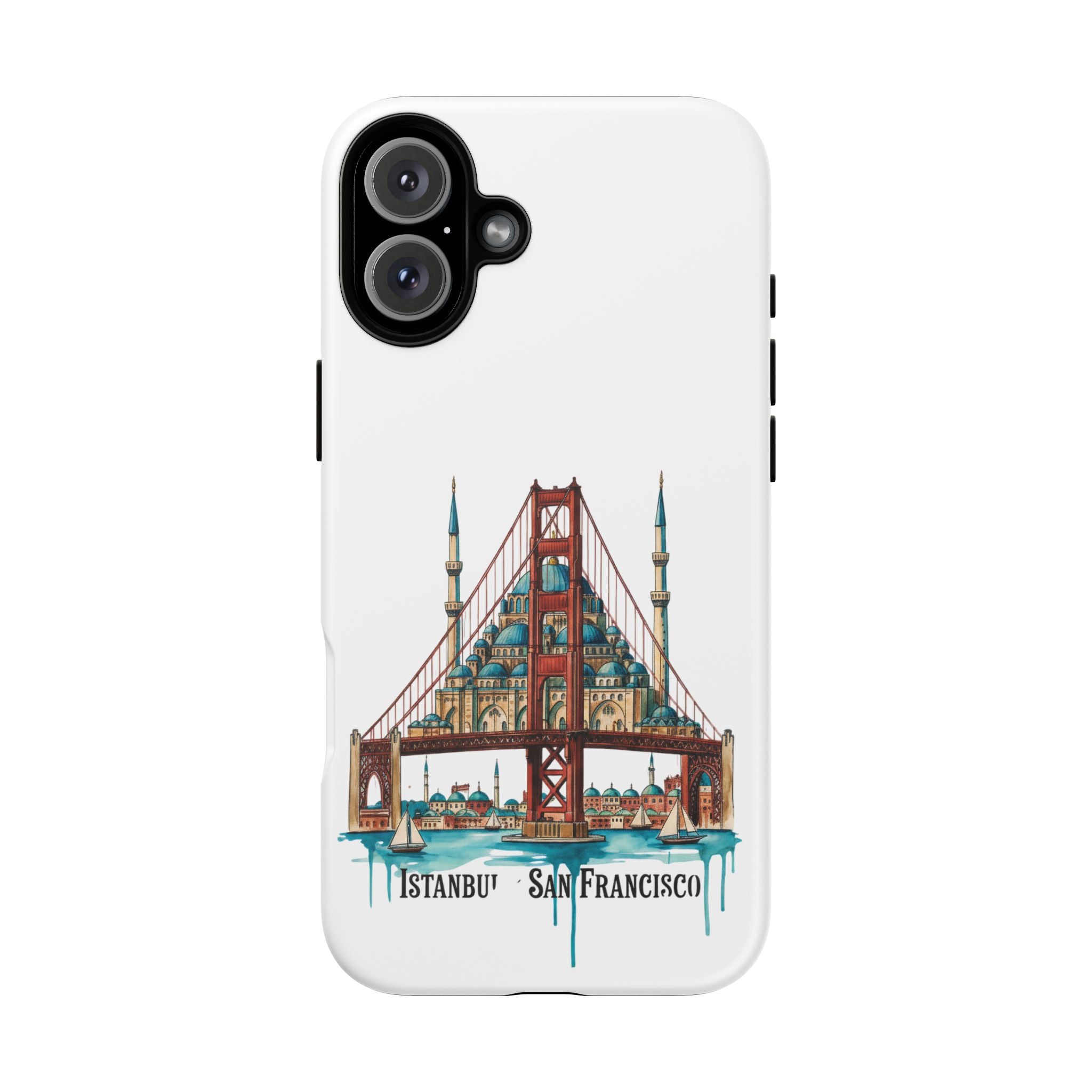 City Bridge Phone Case — Istanbul × San Francisco Illustrated Travel Design