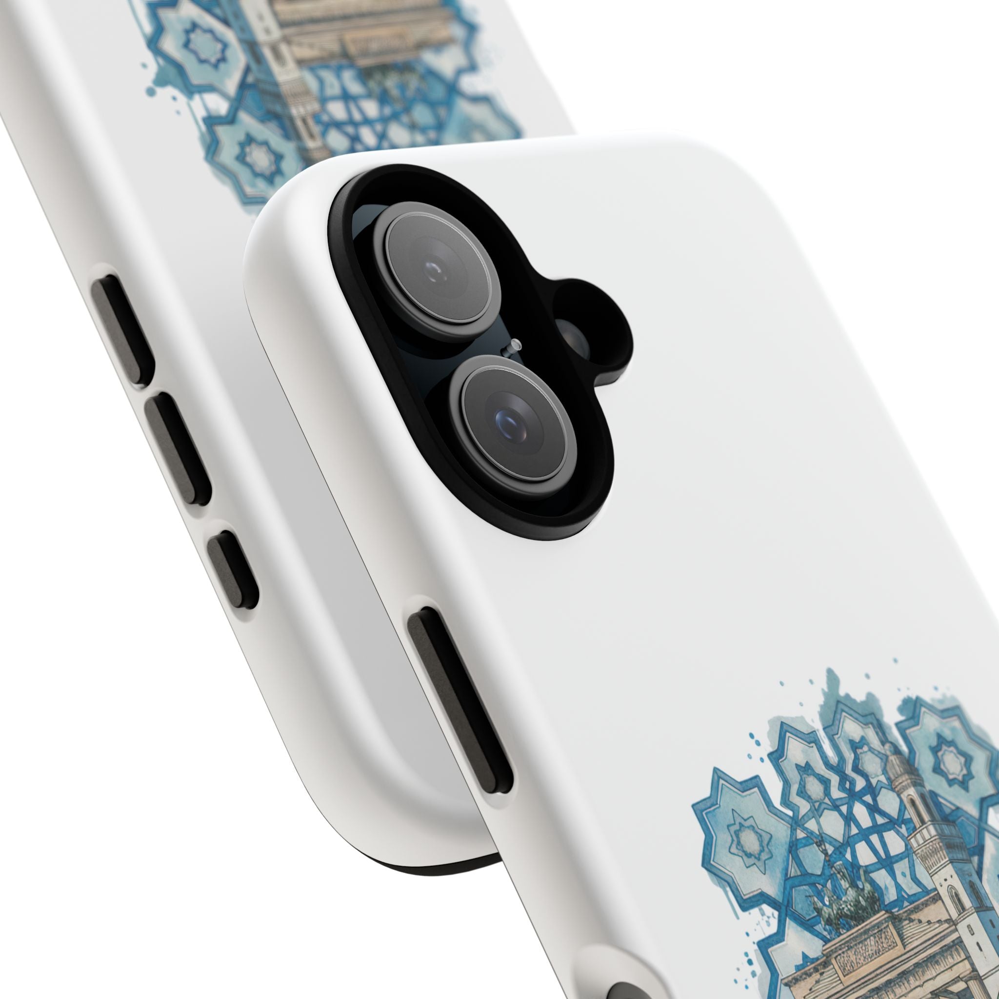 Tunis × Berlin Phone Case — Blue Mosaic Landmark Protective Phone Cover