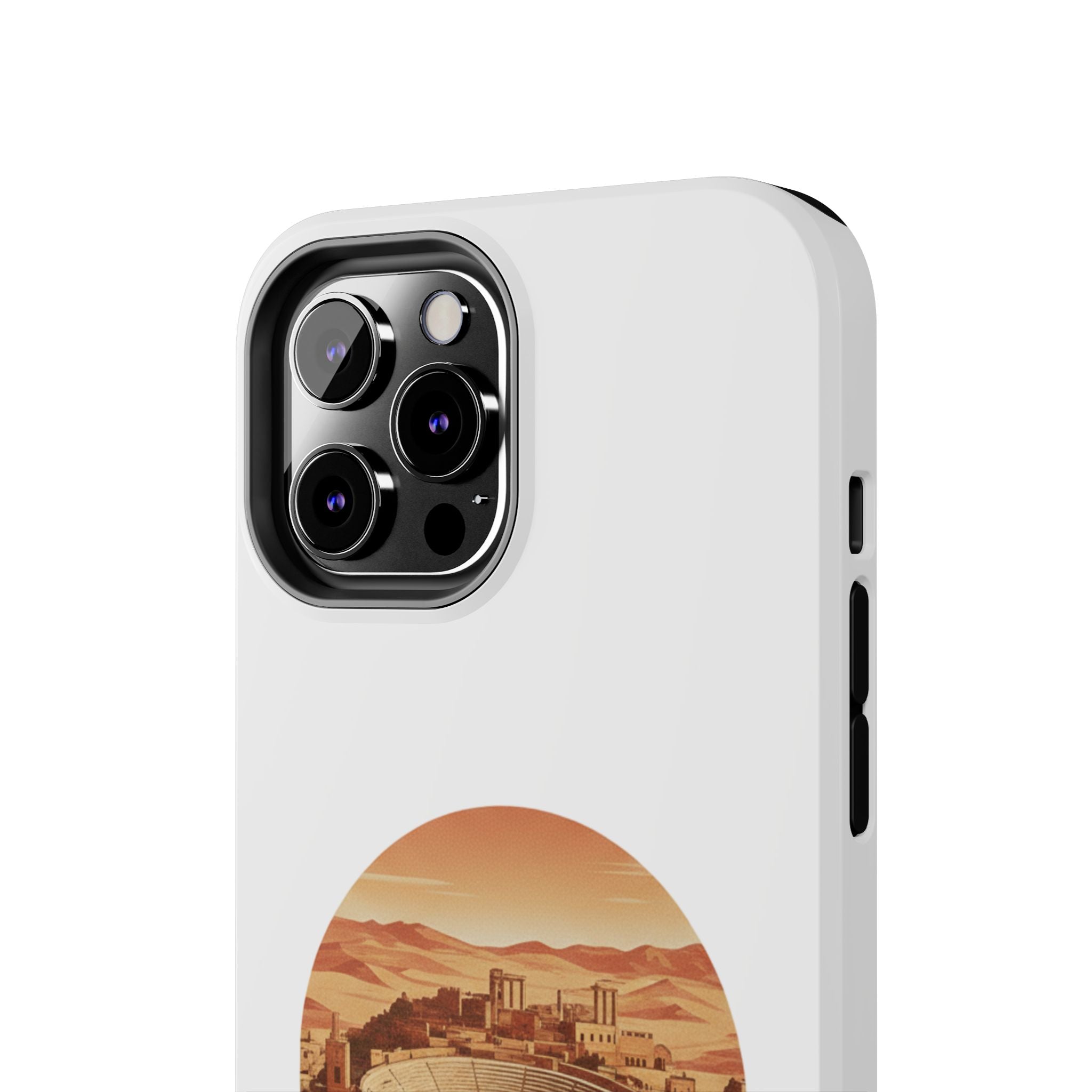 Amman Coliseum Tough Phone Case — Vintage Desert Cityscape Protective Cover