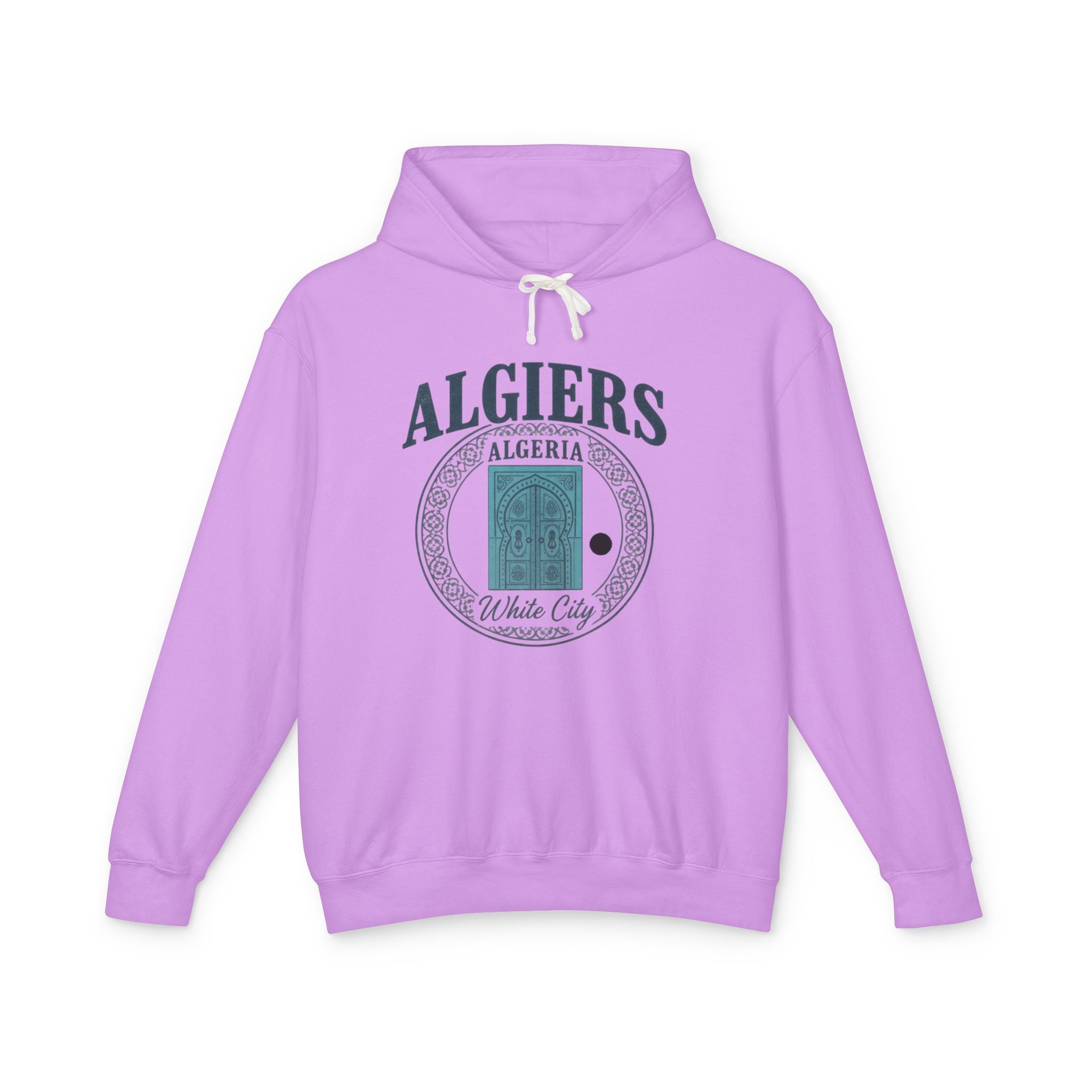 Algiers Algeria Vintage Door Hoodie — White City Travel Sweatshirt
