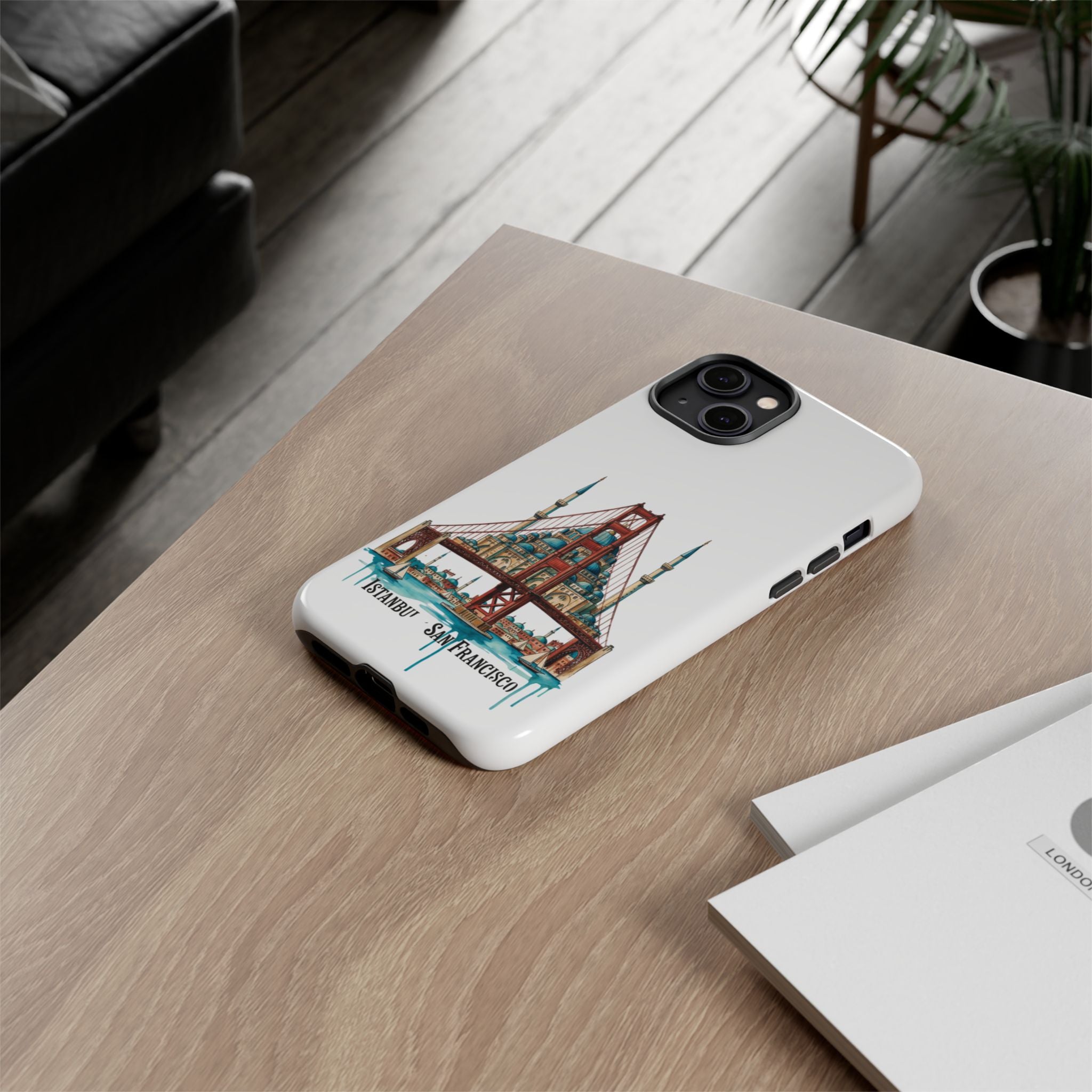 City Bridge Phone Case — Istanbul × San Francisco Illustrated Travel Design