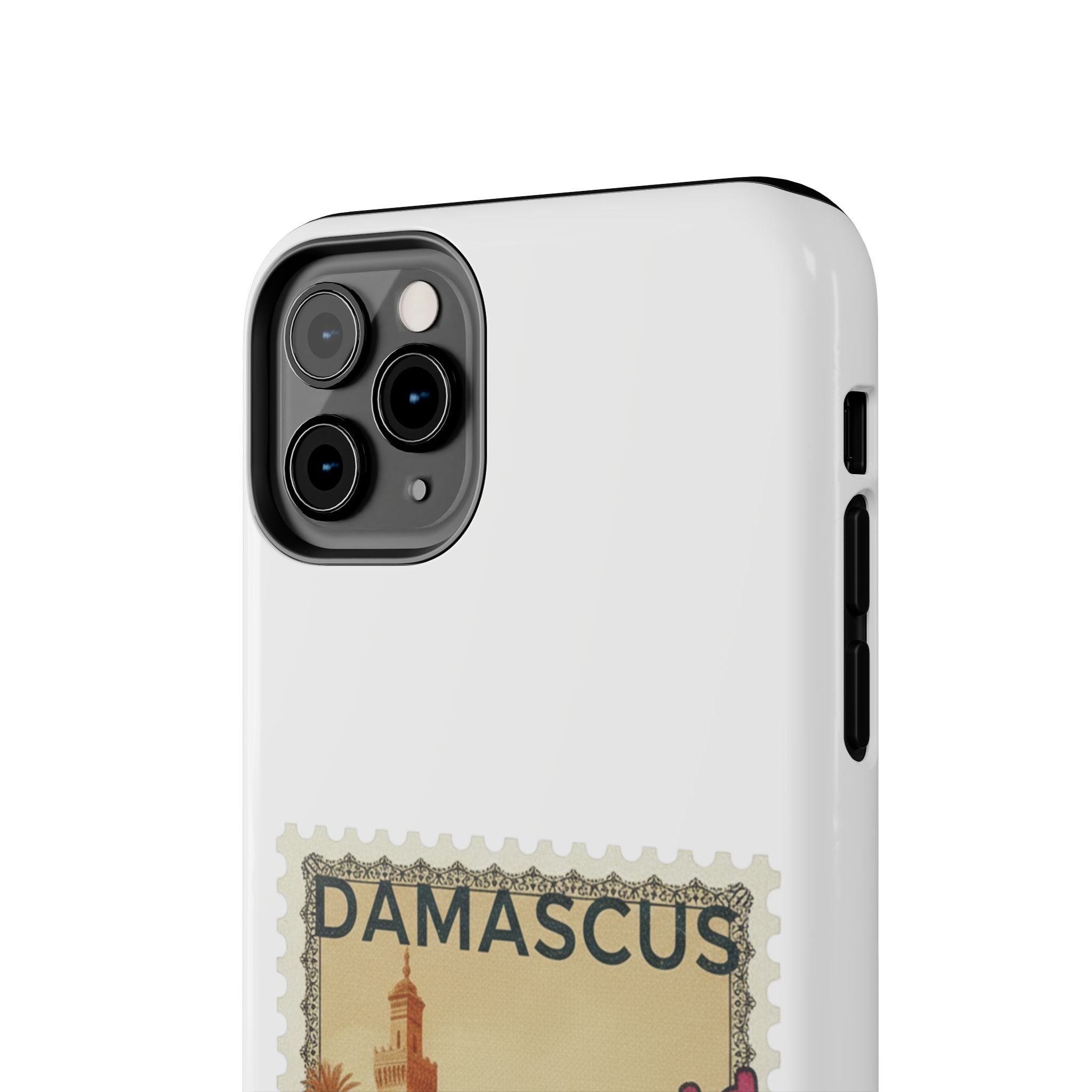 Damascus Vintage Stamp Tough Phone Case — Retro Travel Phone Cover