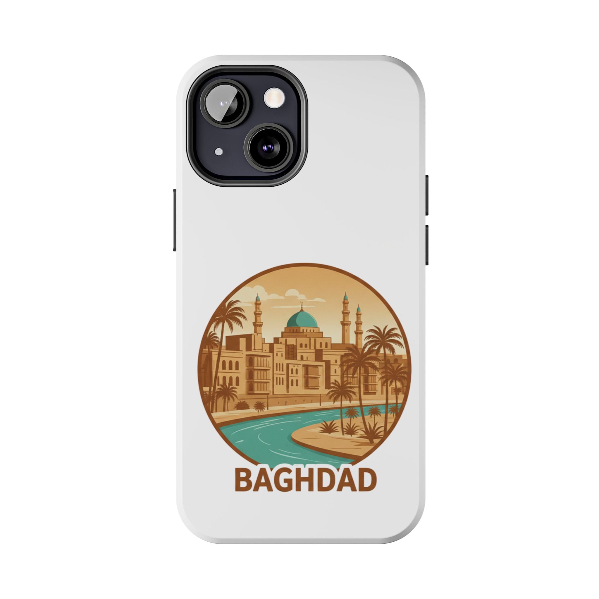 Baghdad Illustrated Tough Phone Case — Vintage Middle East Cityscape Protective Cover