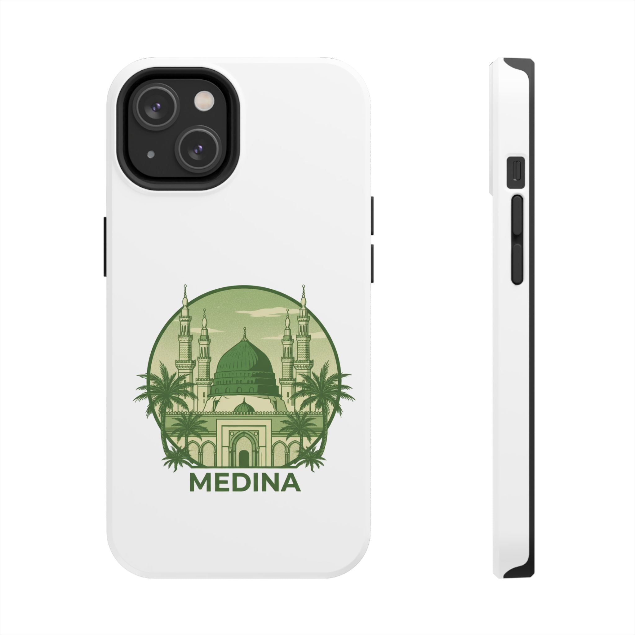 Medina Mosque Tough Phone Case – Islamic Landmark Green Phone Cover