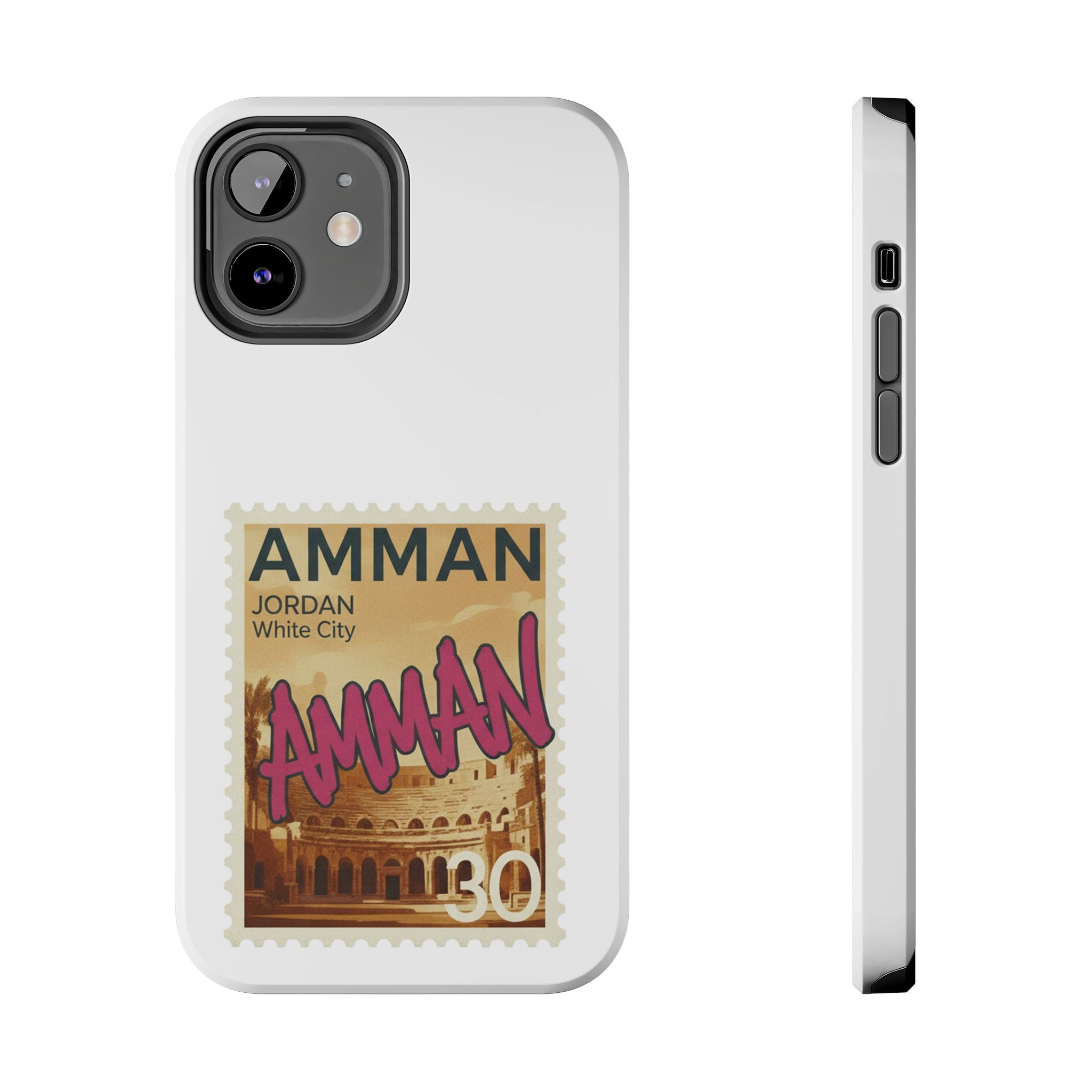 Amman Stamp Tough Phone Case — Jordan Travel Vintage Postage Design