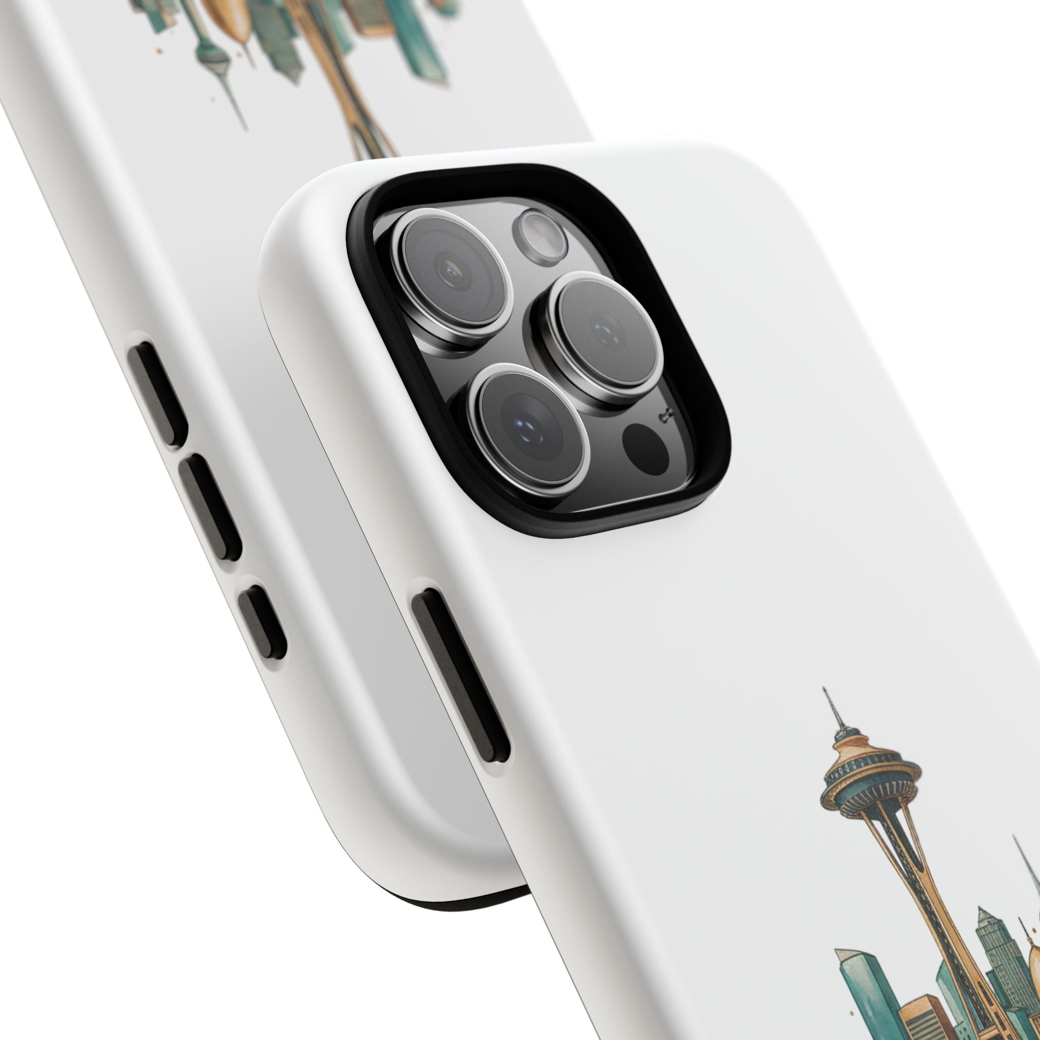 Doha x Seattle Skyline Tough Phone Case — Cityscape Protective Phone Cover