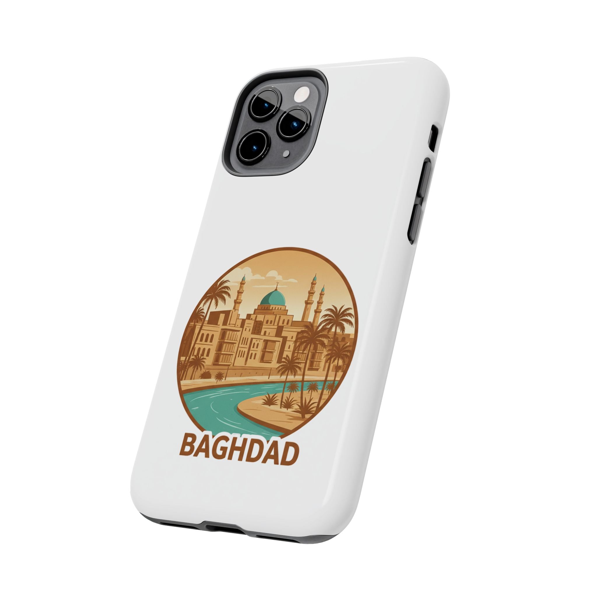 Baghdad Illustrated Tough Phone Case — Vintage Middle East Cityscape Protective Cover