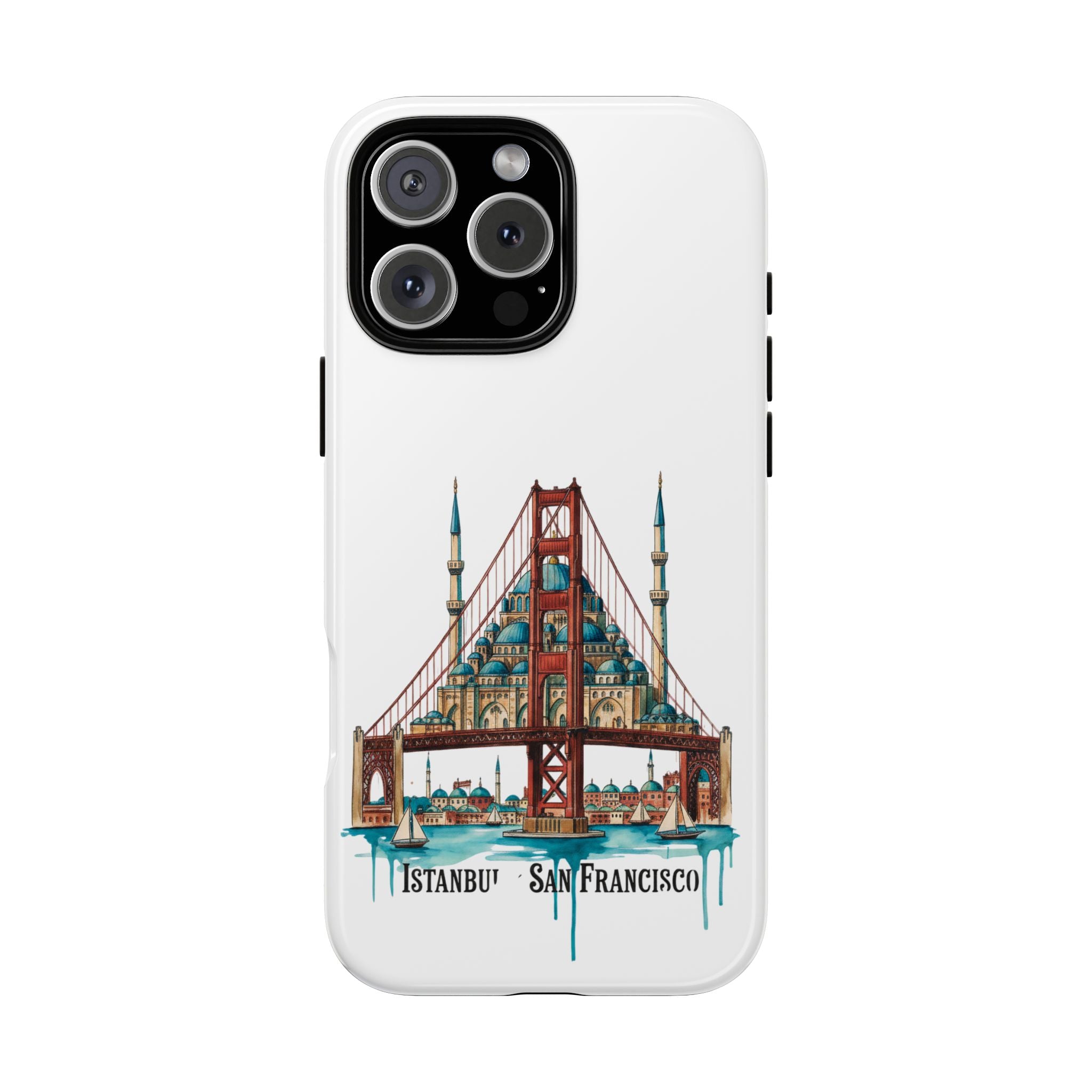 City Bridge Phone Case — Istanbul × San Francisco Illustrated Travel Design