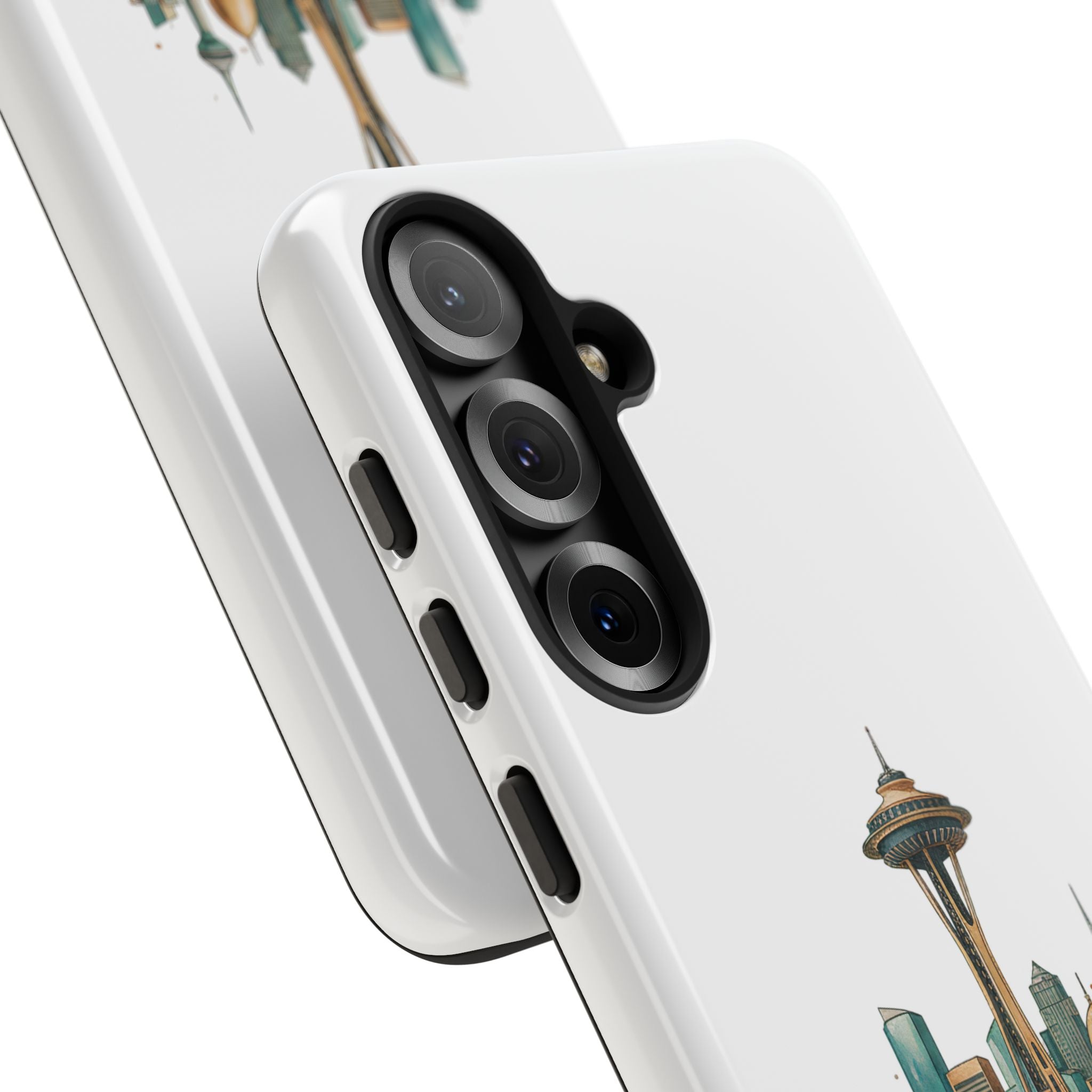 Doha x Seattle Skyline Tough Phone Case — Cityscape Protective Phone Cover