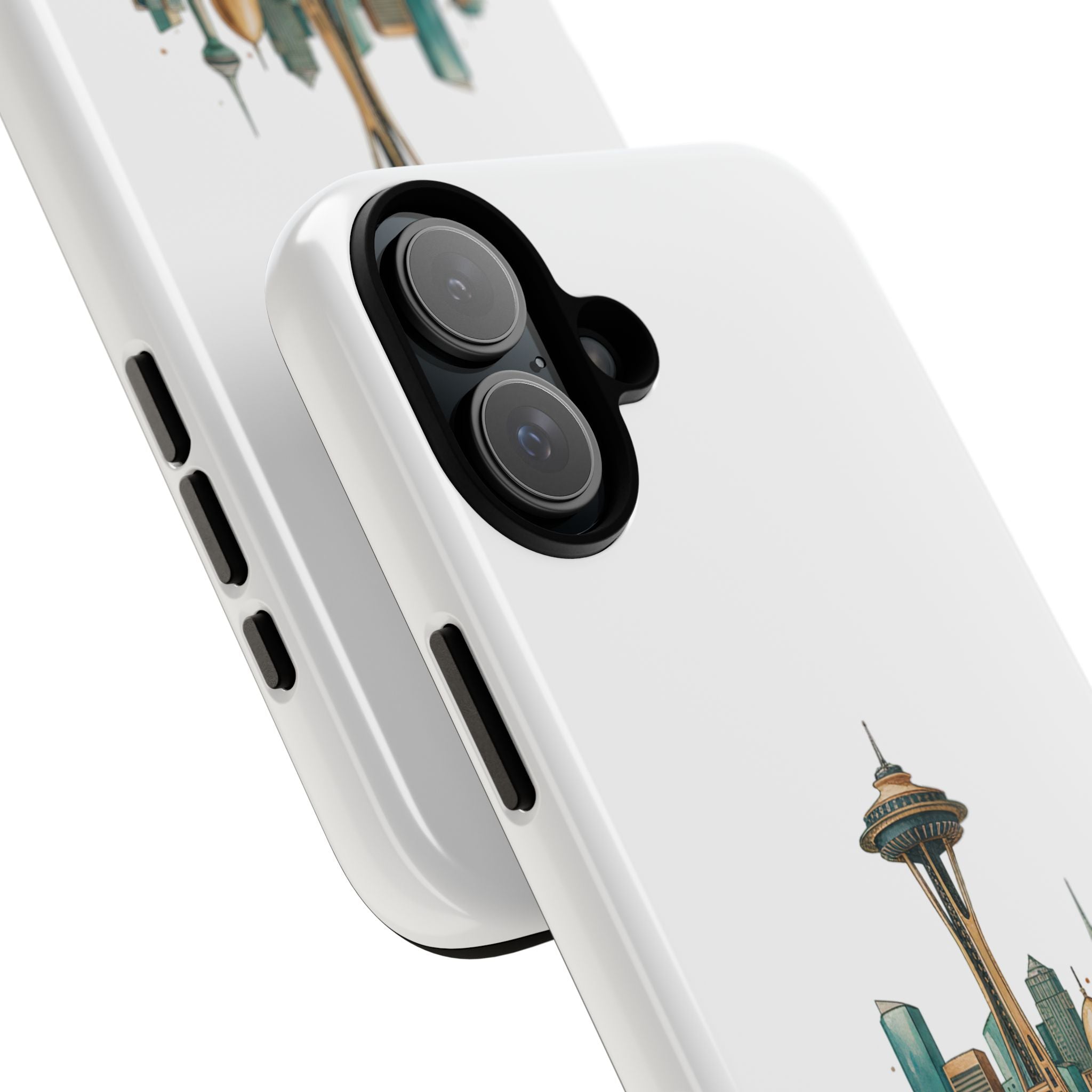 Doha x Seattle Skyline Tough Phone Case — Cityscape Protective Phone Cover