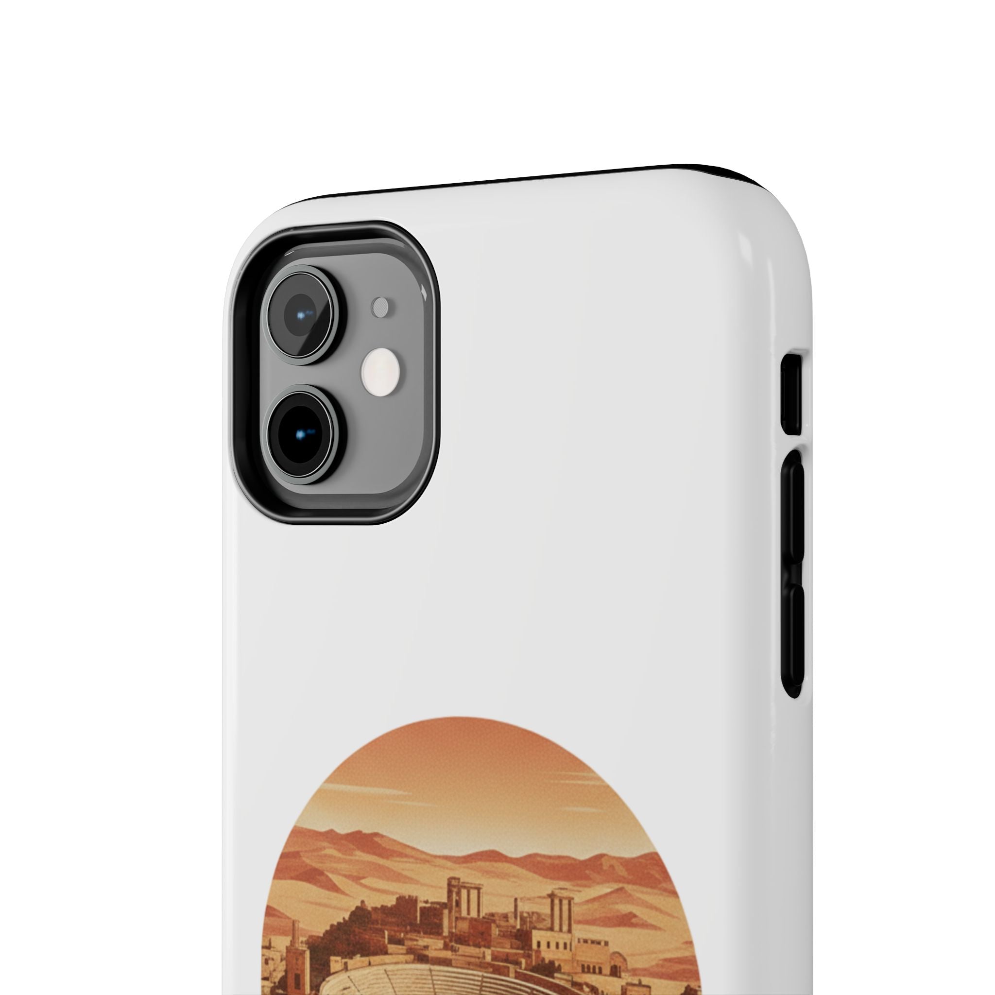 Amman Coliseum Tough Phone Case — Vintage Desert Cityscape Protective Cover