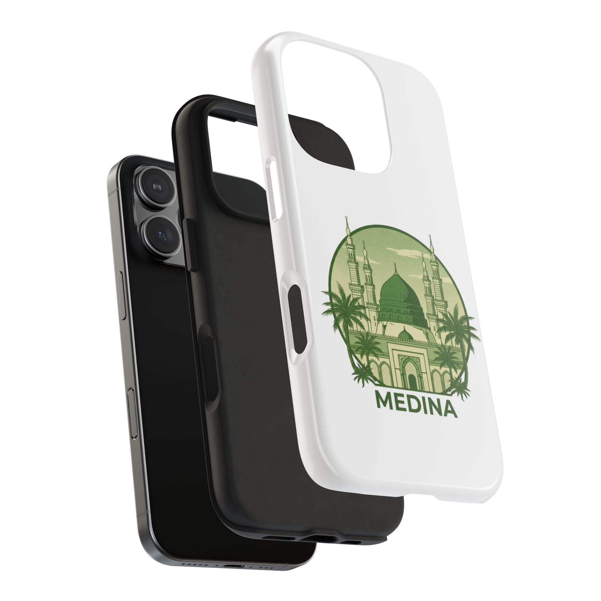 Medina Mosque Tough Phone Case – Islamic Landmark Green Phone Cover