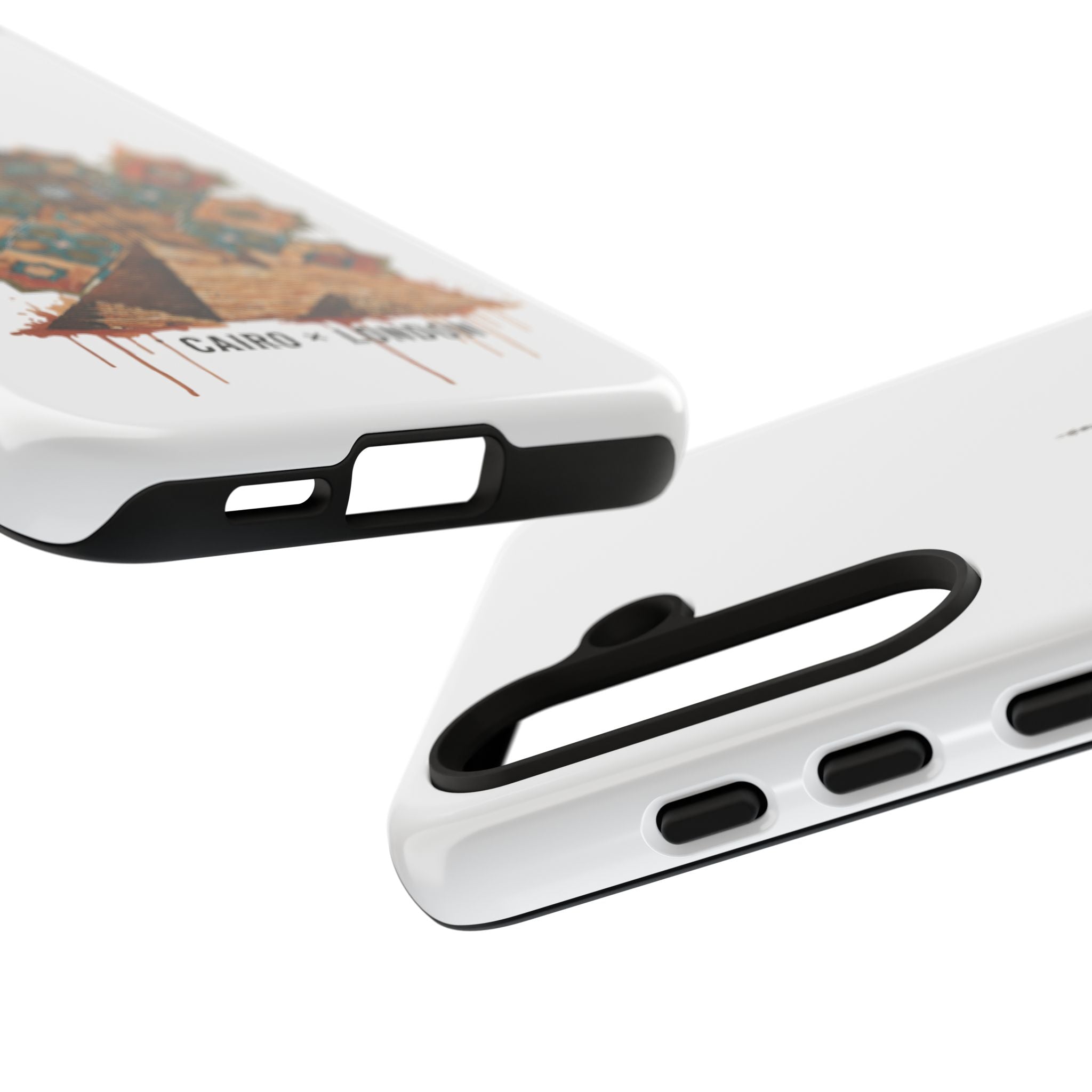 Cairo × London Phone Case — Vintage Mosaic Pyramids & Big Ben Travel Design