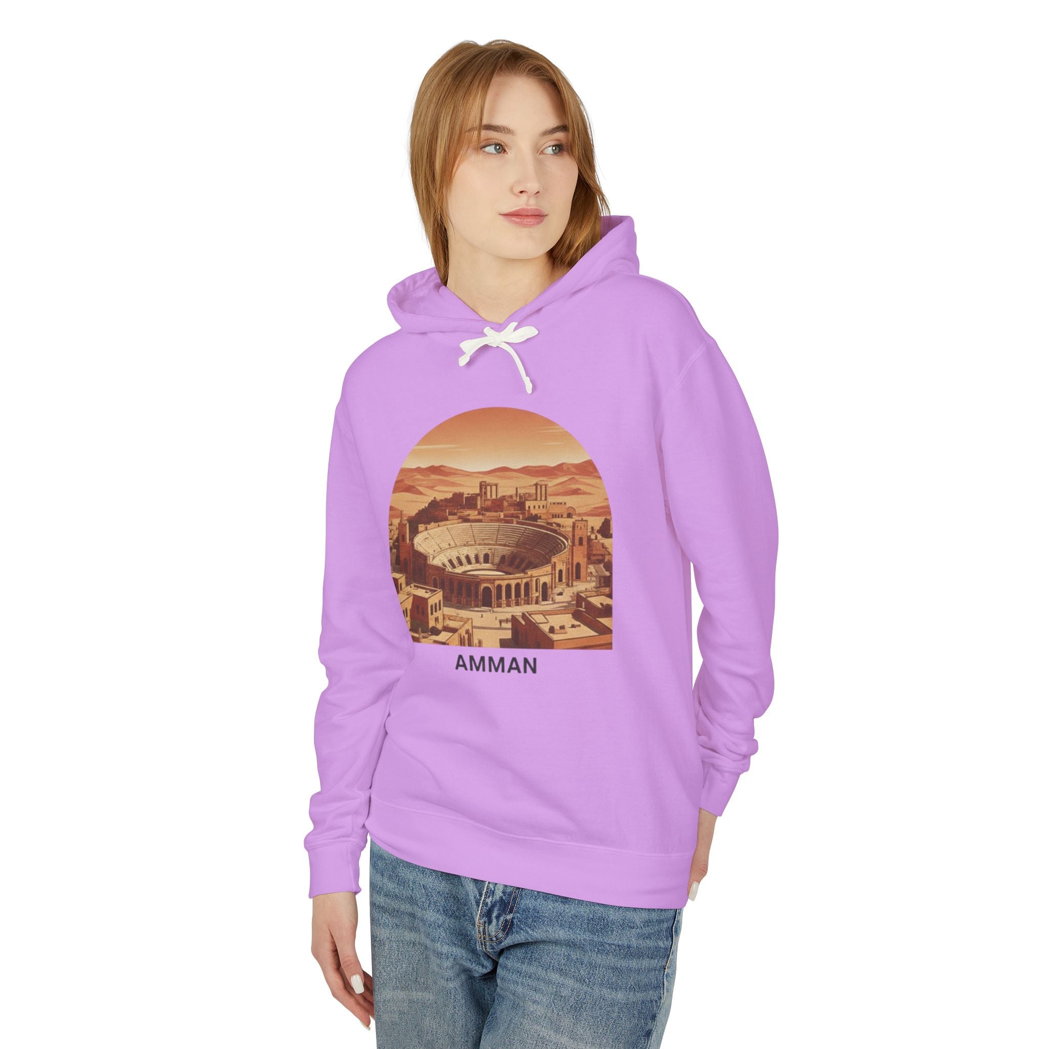 Amman Retro Arch Hoodie — Vintage Jordan Travel Sweatshirt